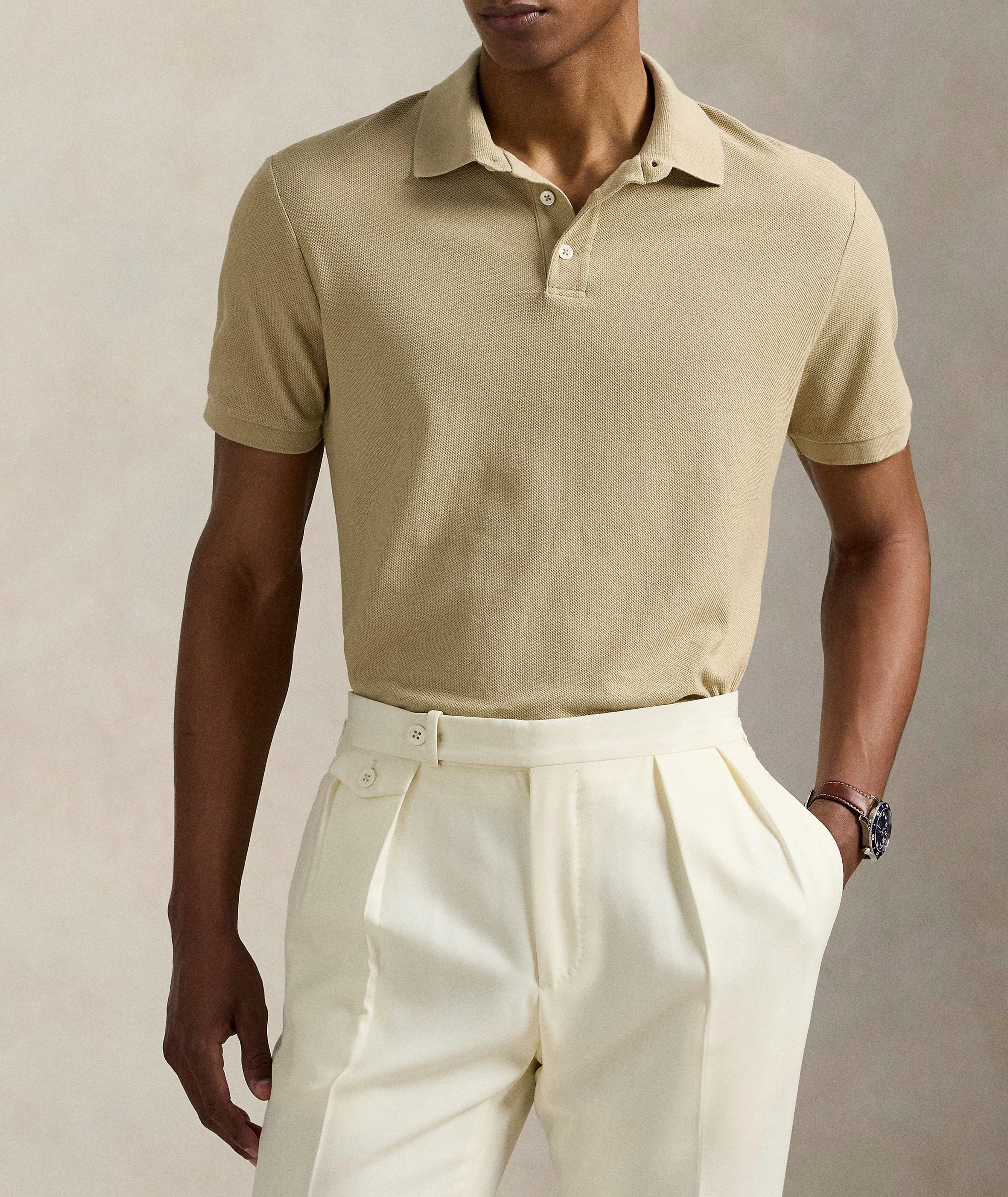 Polo en coton à mailles alvéolées image 1