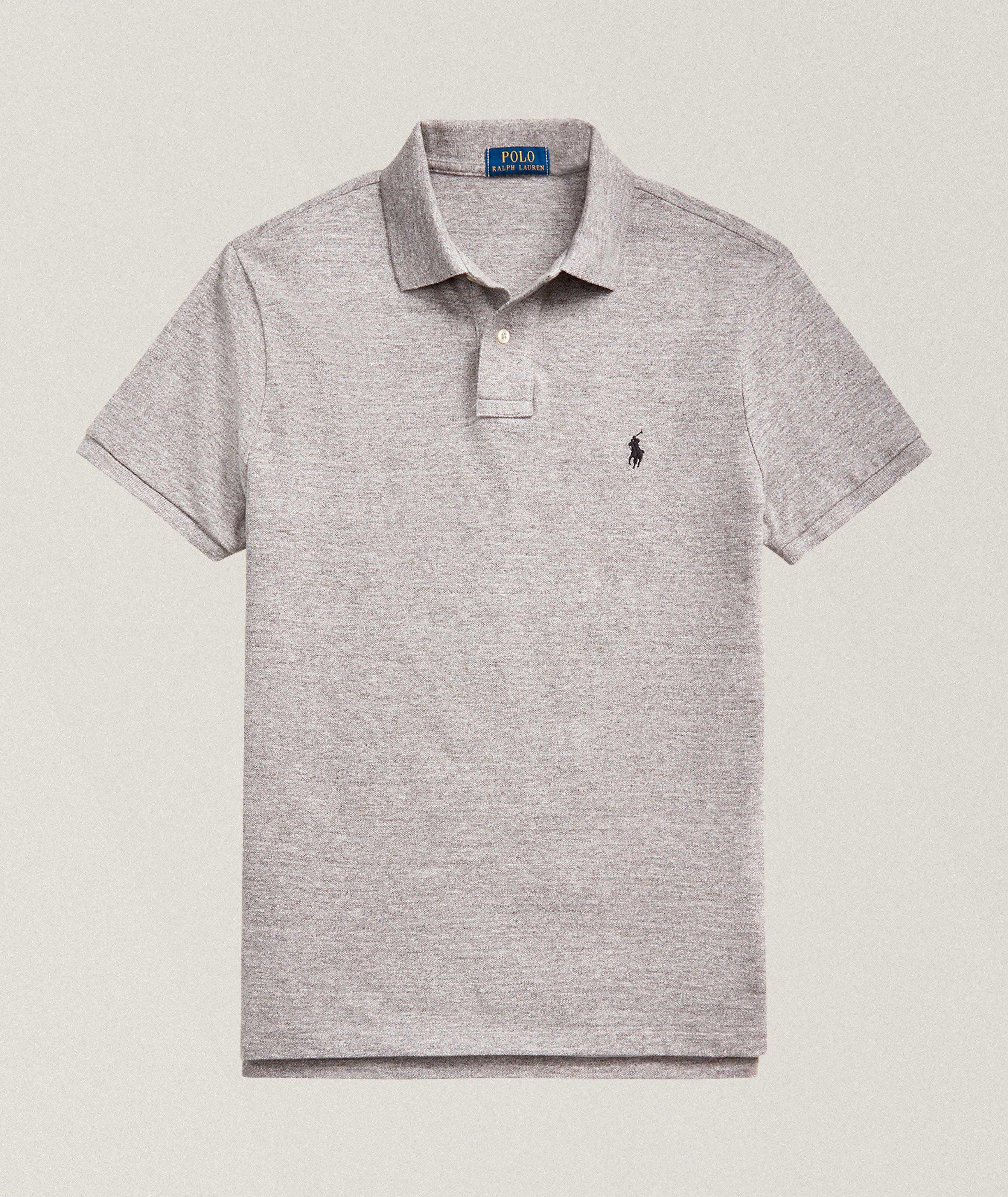 Polo en maille de coton chiné emblématique image 0