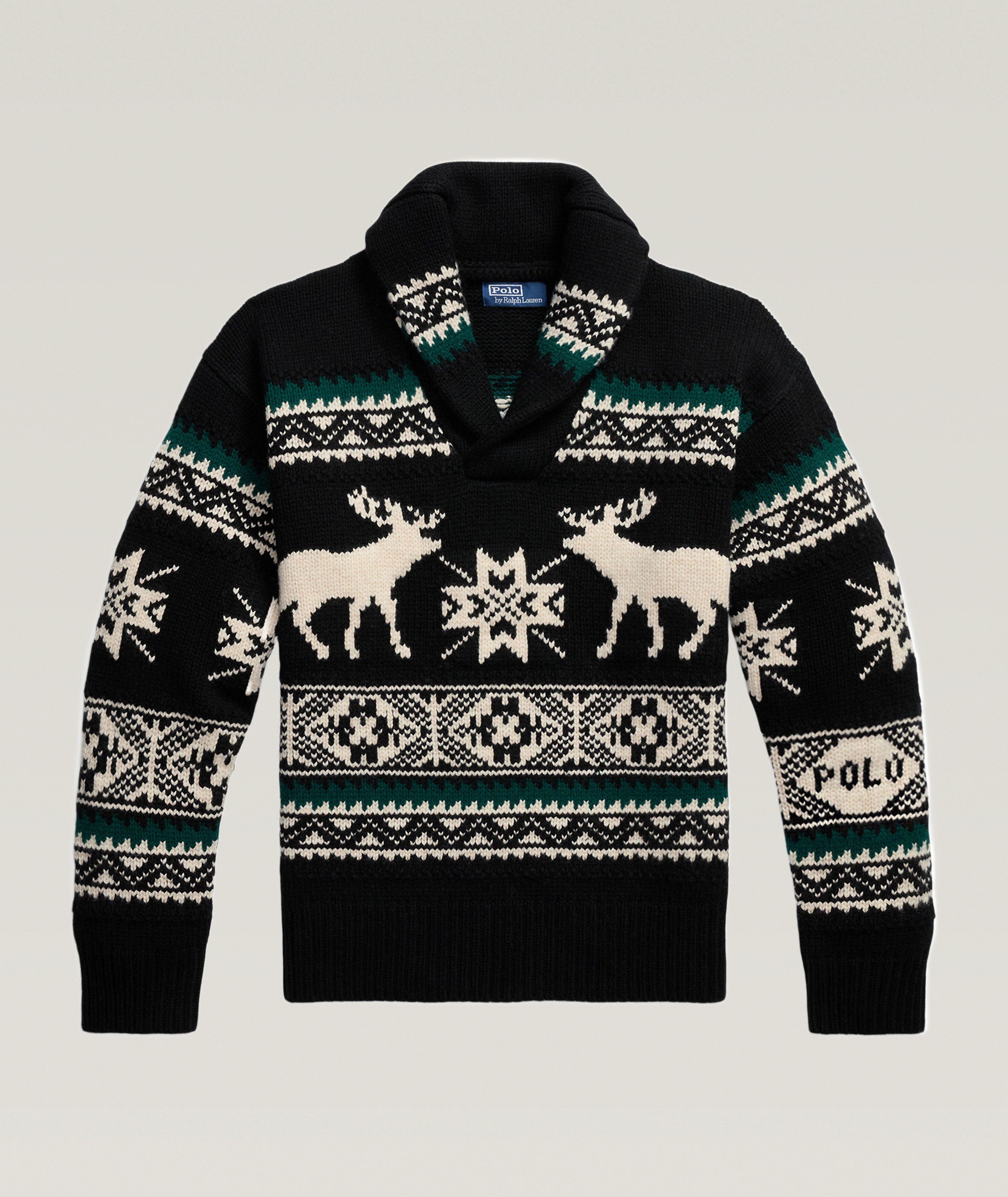 Wool-Blend Elk-Graphic Sweater image 0