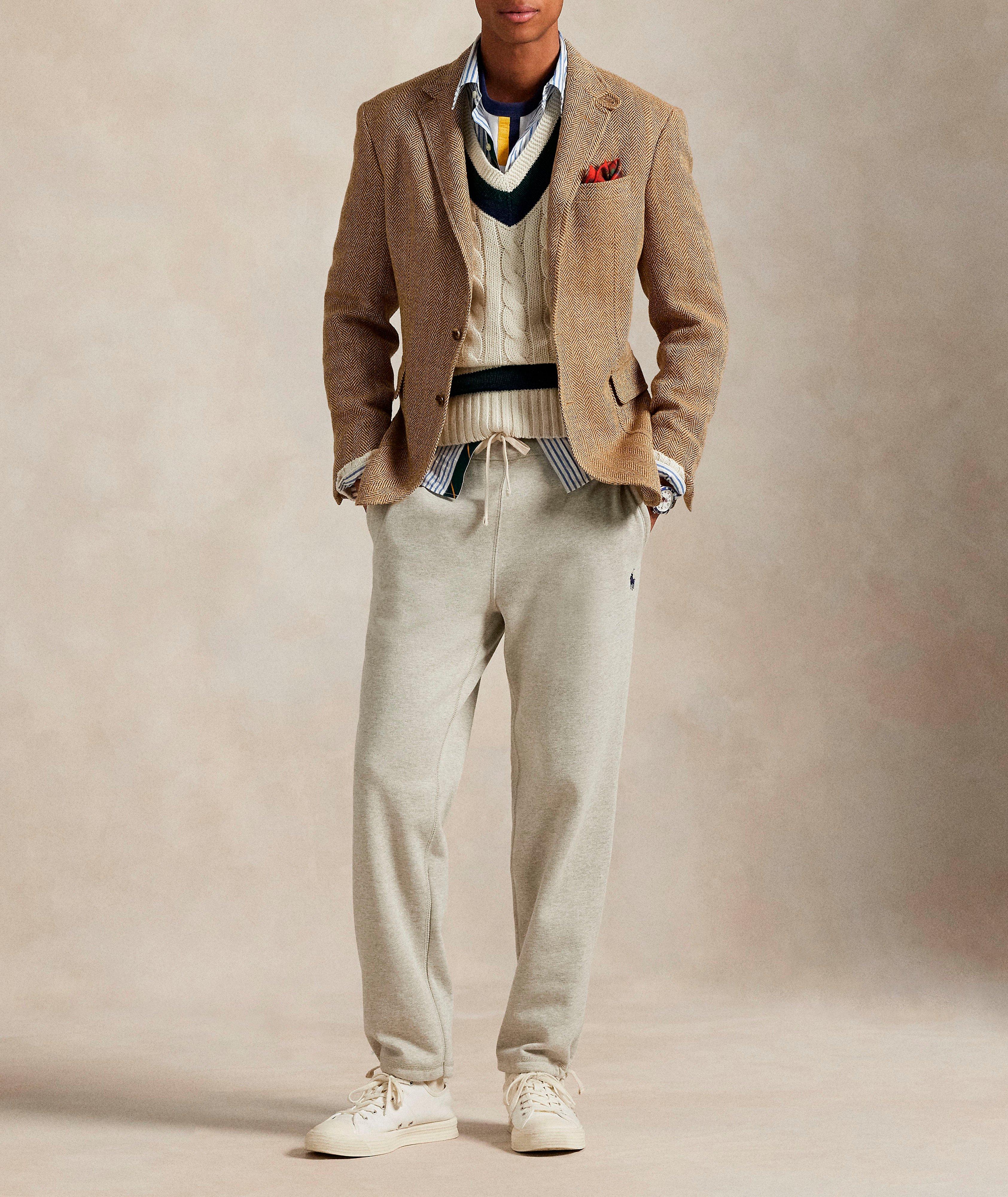Pantalon de survêtement en molleton chiné mélange de coton image 4