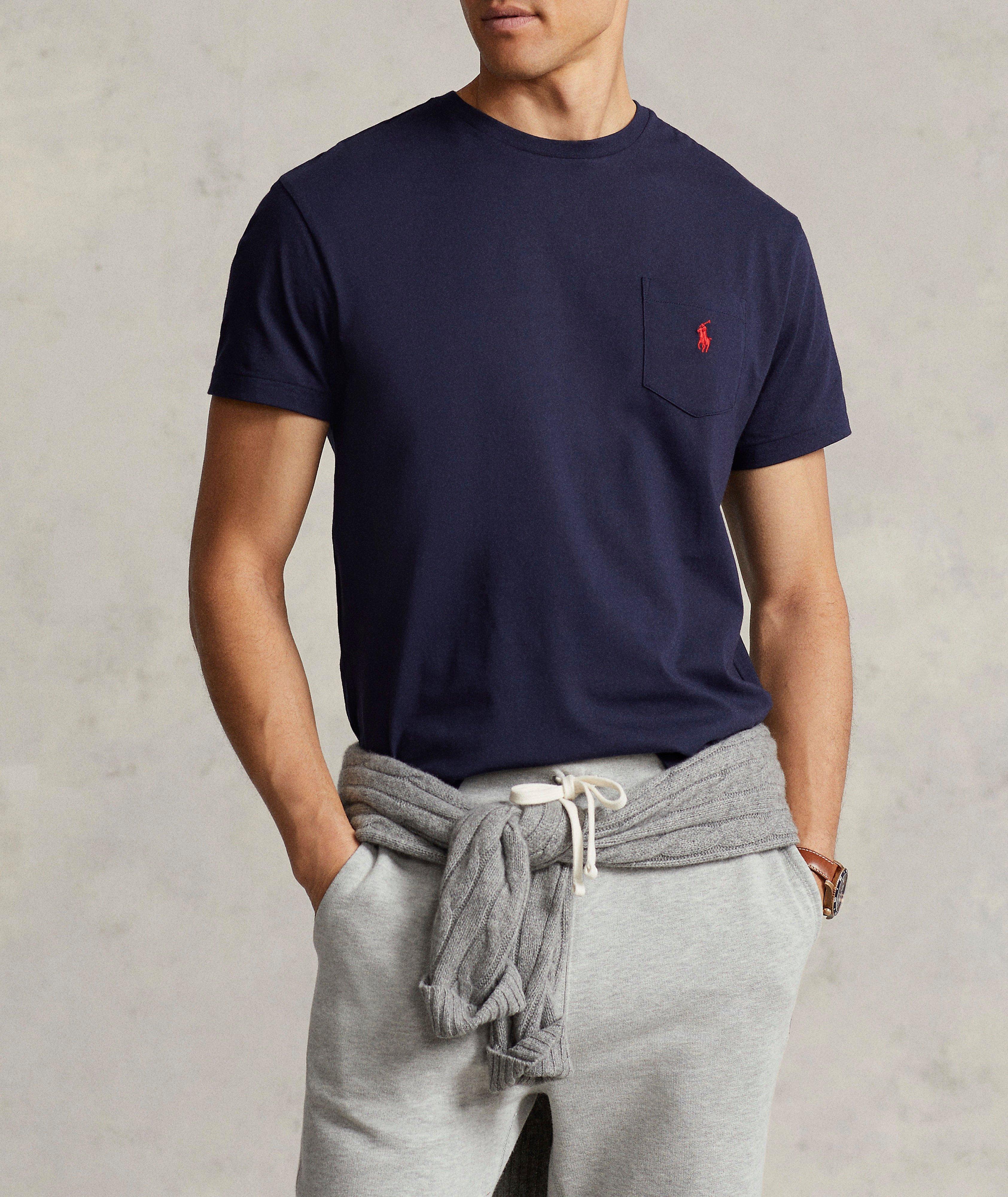 Cotton Jersey Pocket Crewneck T-Shirt image 1