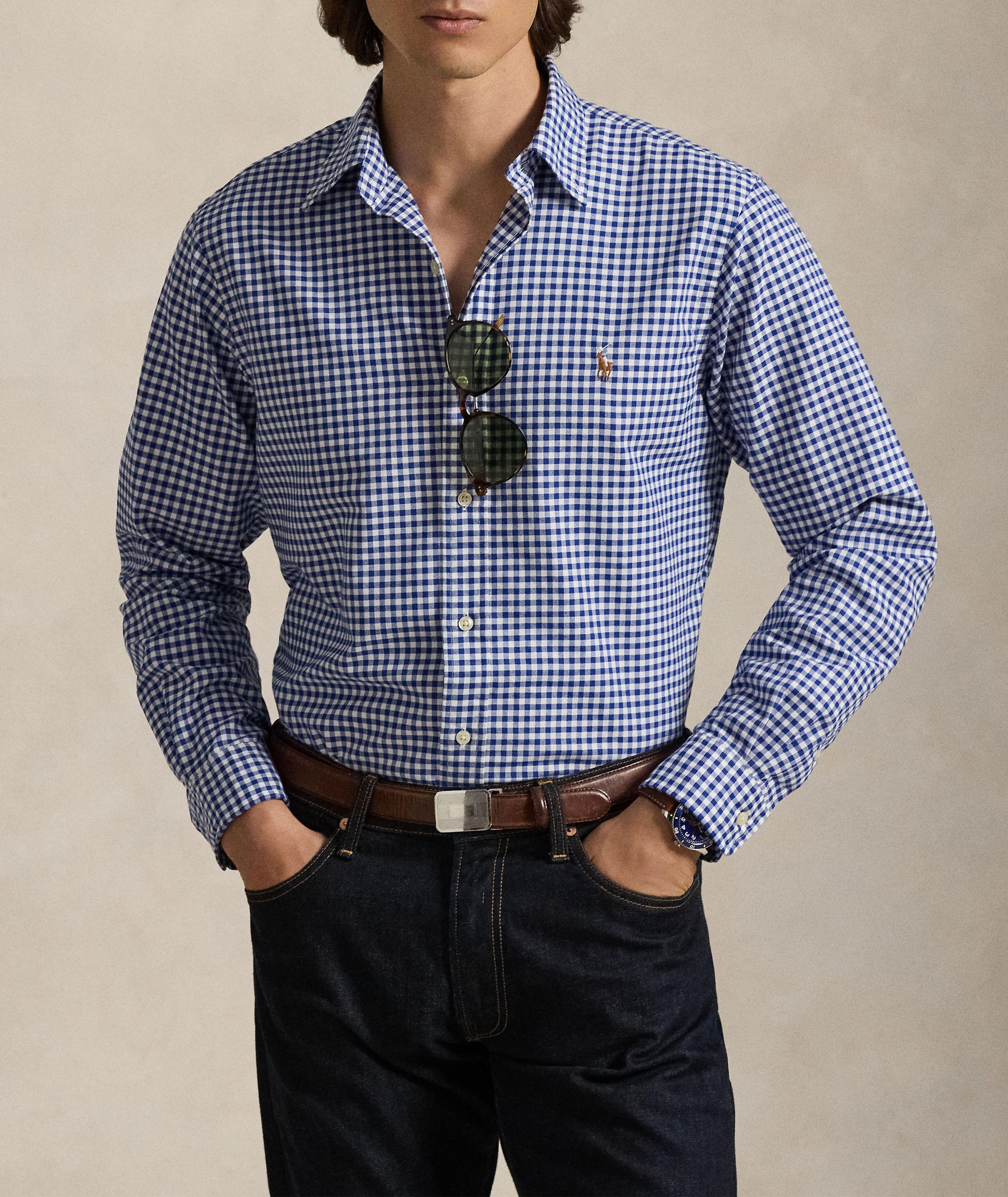 Chemise Oxford en coton à carreaux vichy emblématique image 1