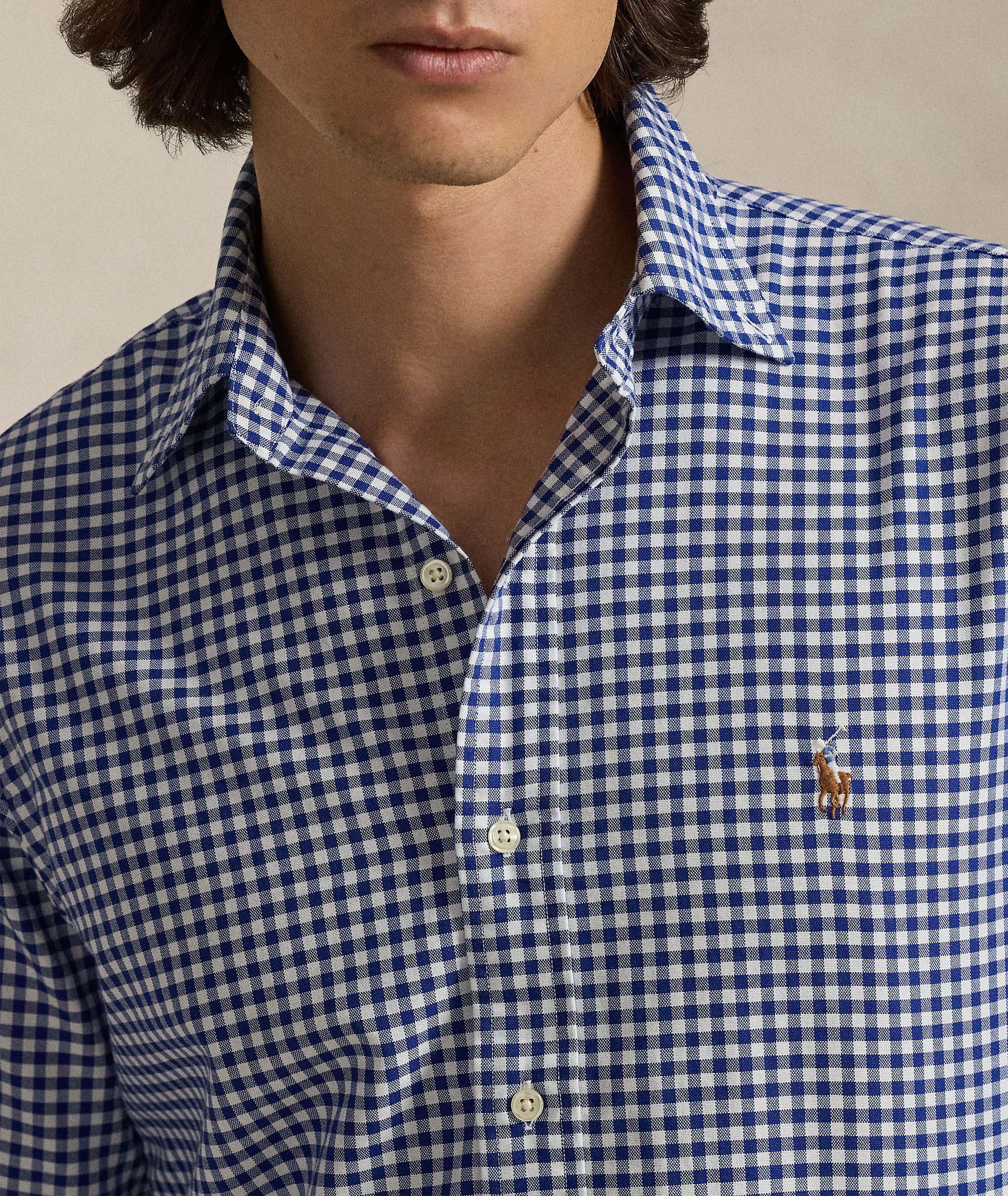 Chemise Oxford en coton à carreaux vichy emblématique image 3