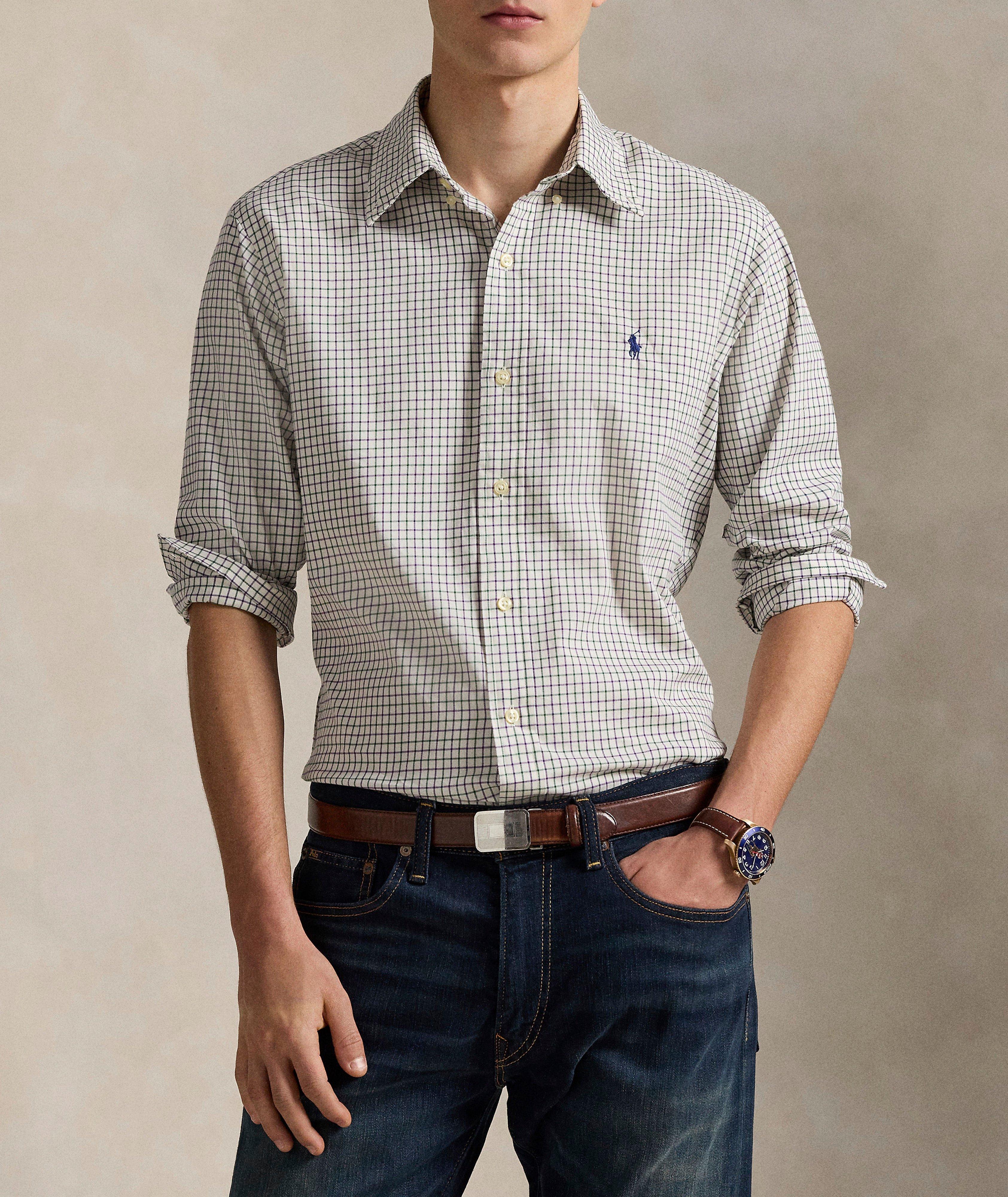 Windowpane Checked Cotton Shirt image 1