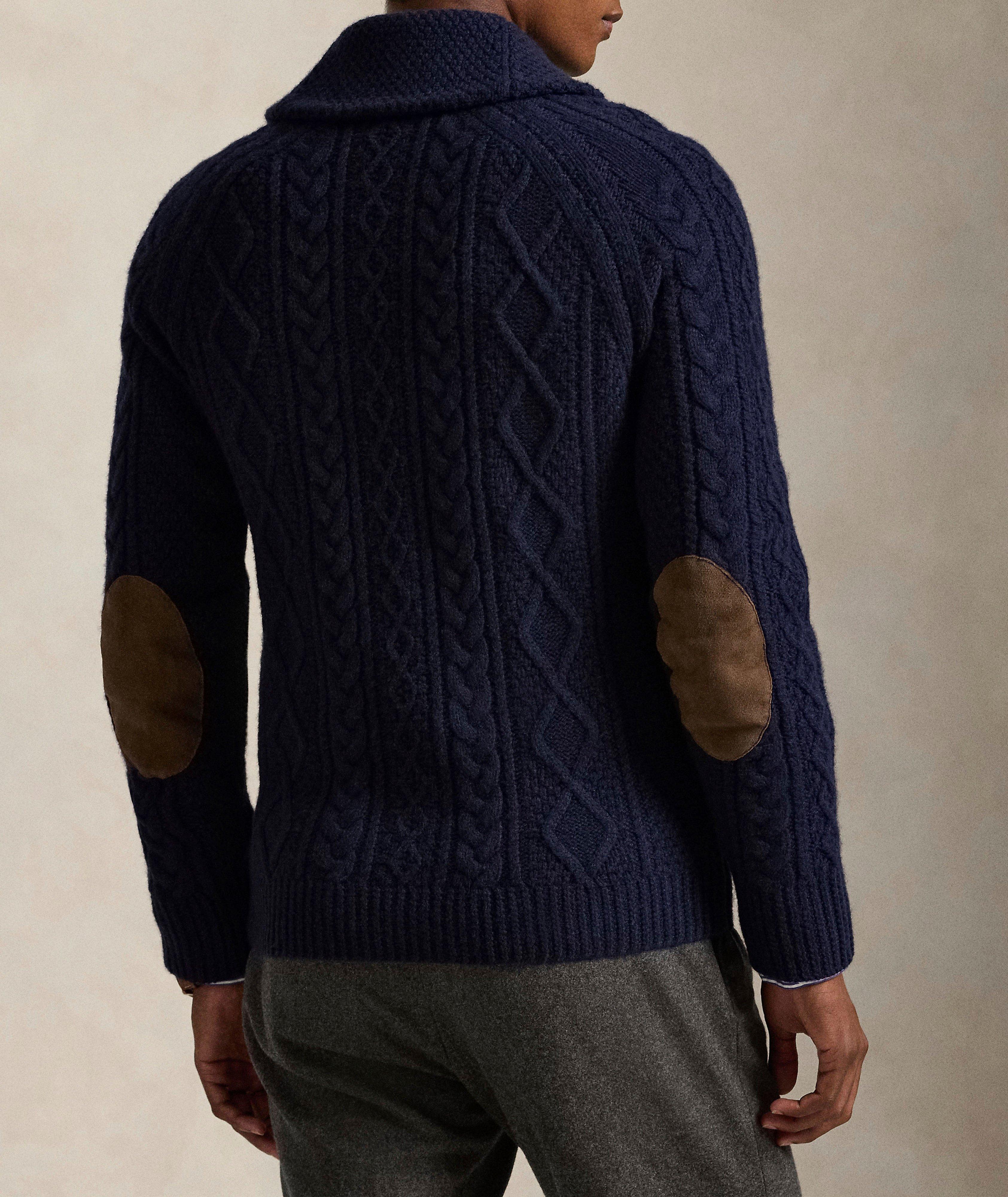 Suede-Patch Wool-Alpaca Cardigan image 2