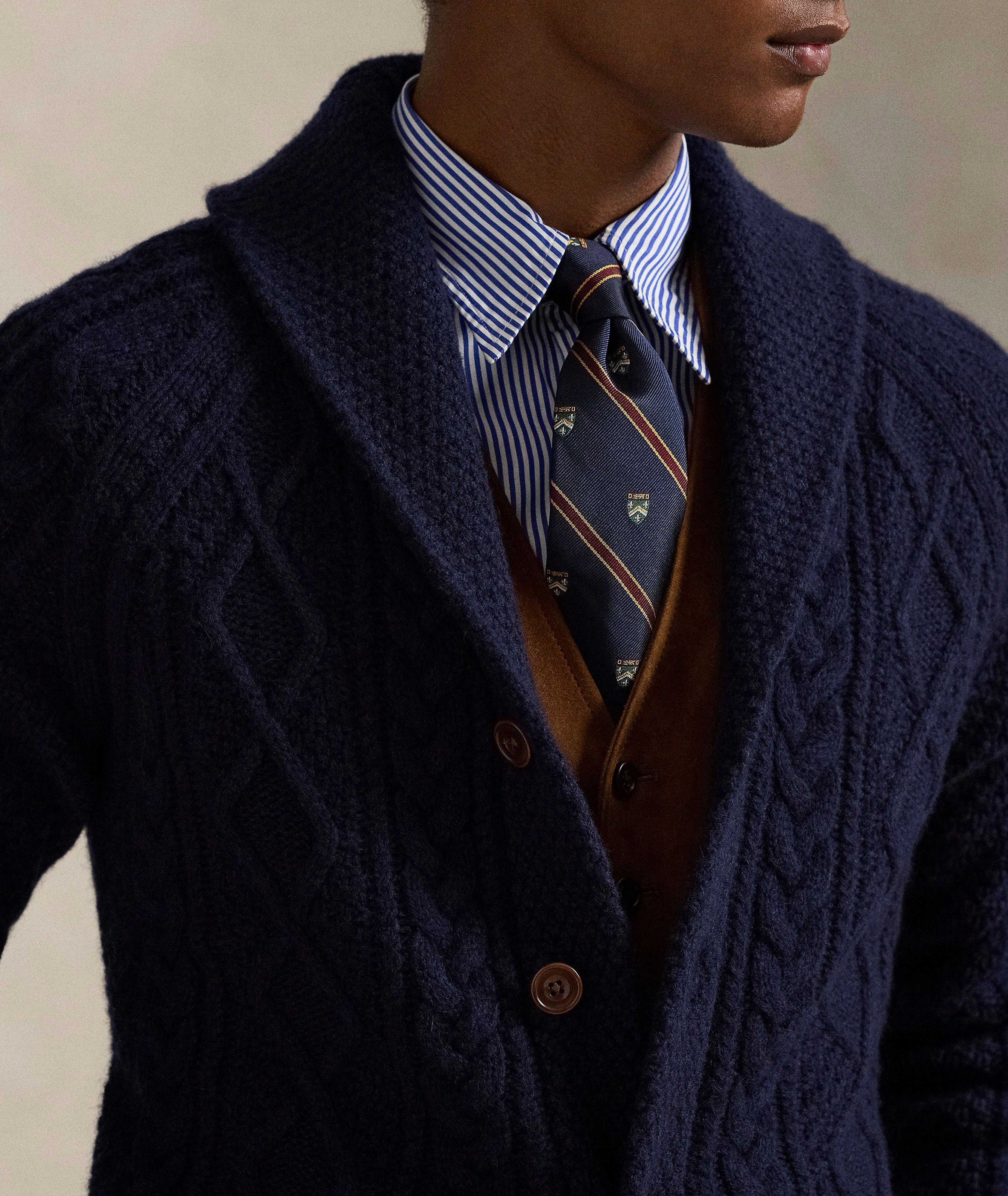Suede-Patch Wool-Alpaca Cardigan image 3