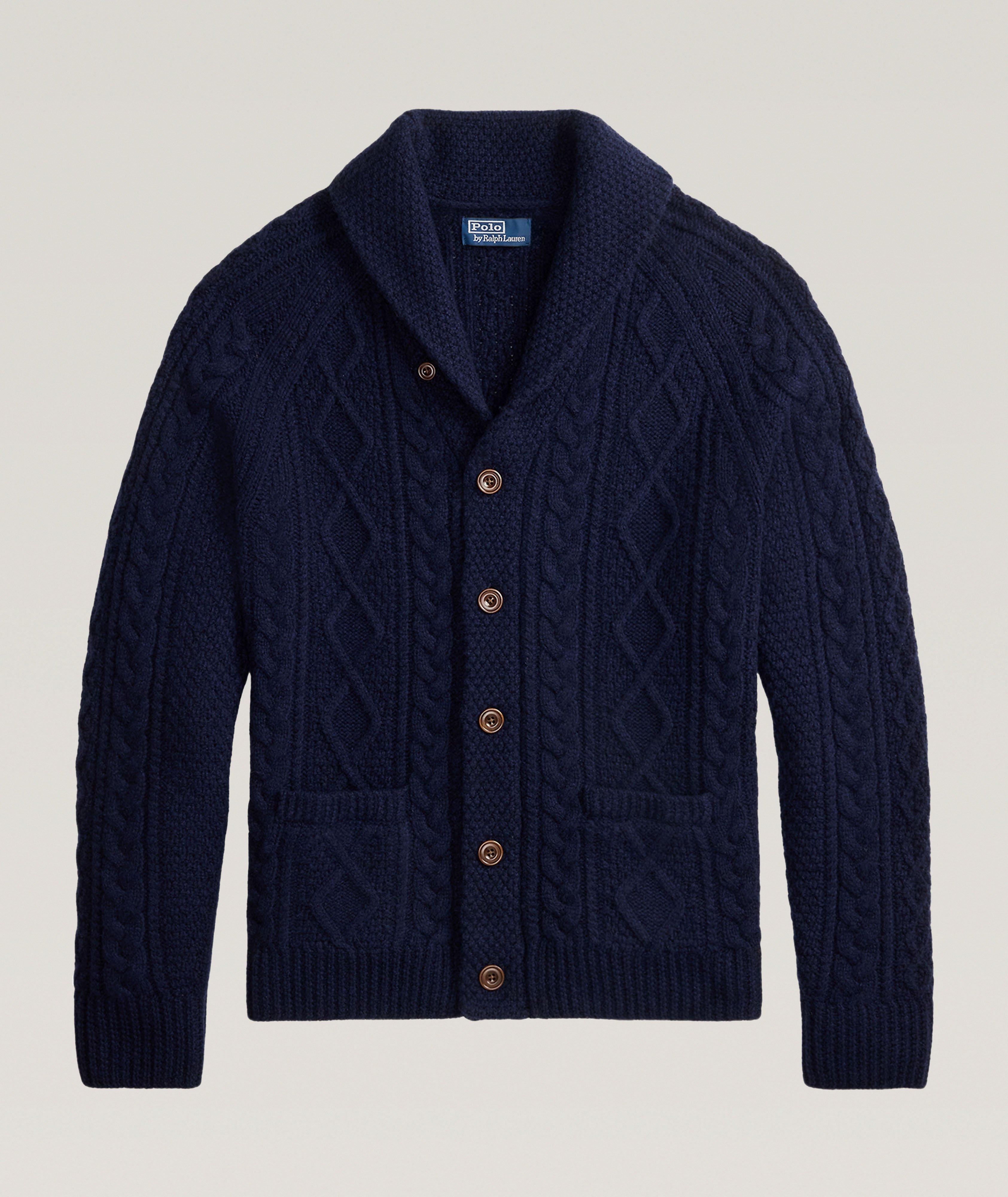 Suede-Patch Wool-Alpaca Cardigan image 0