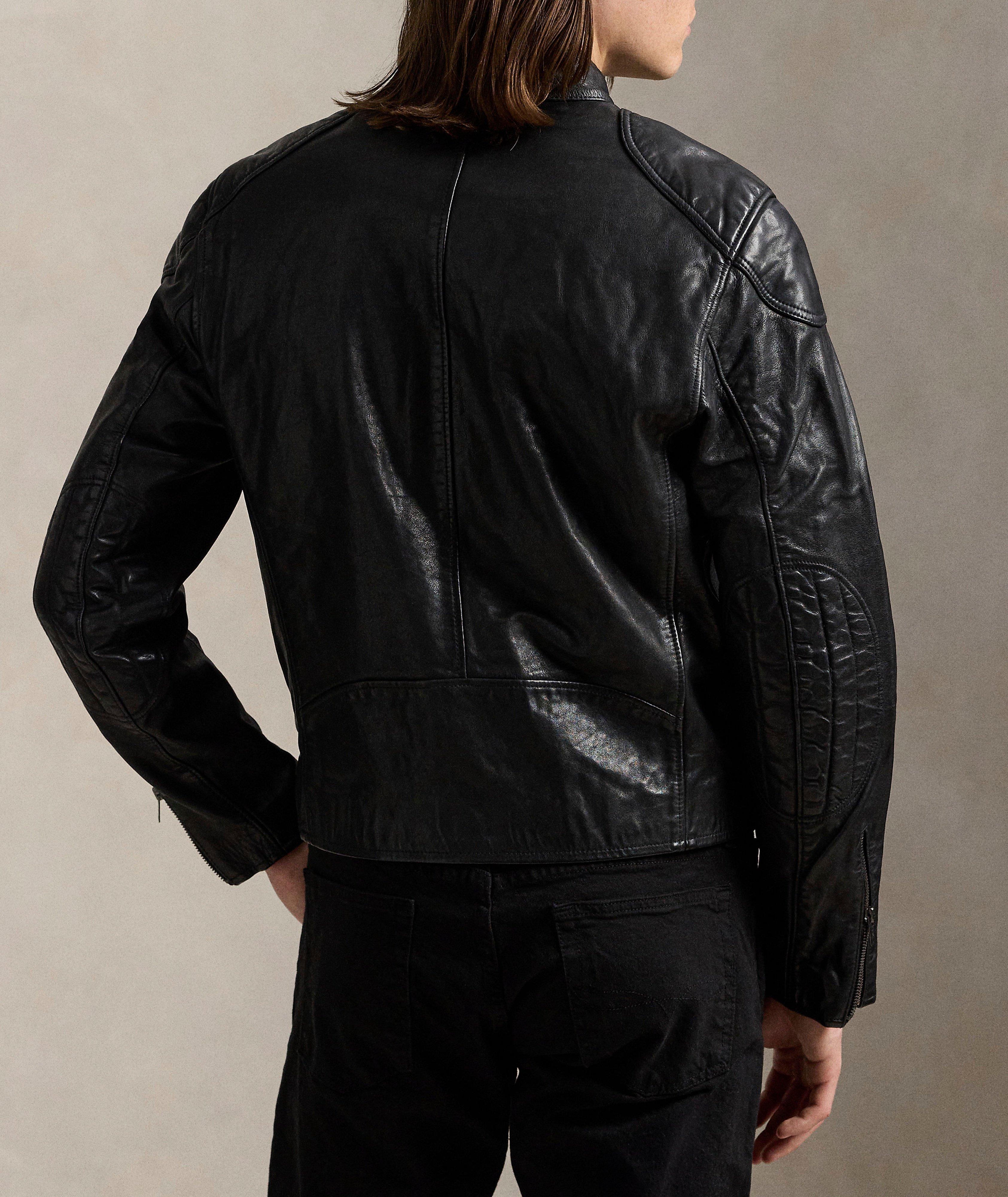 Leather Café Racer Jacket image 2