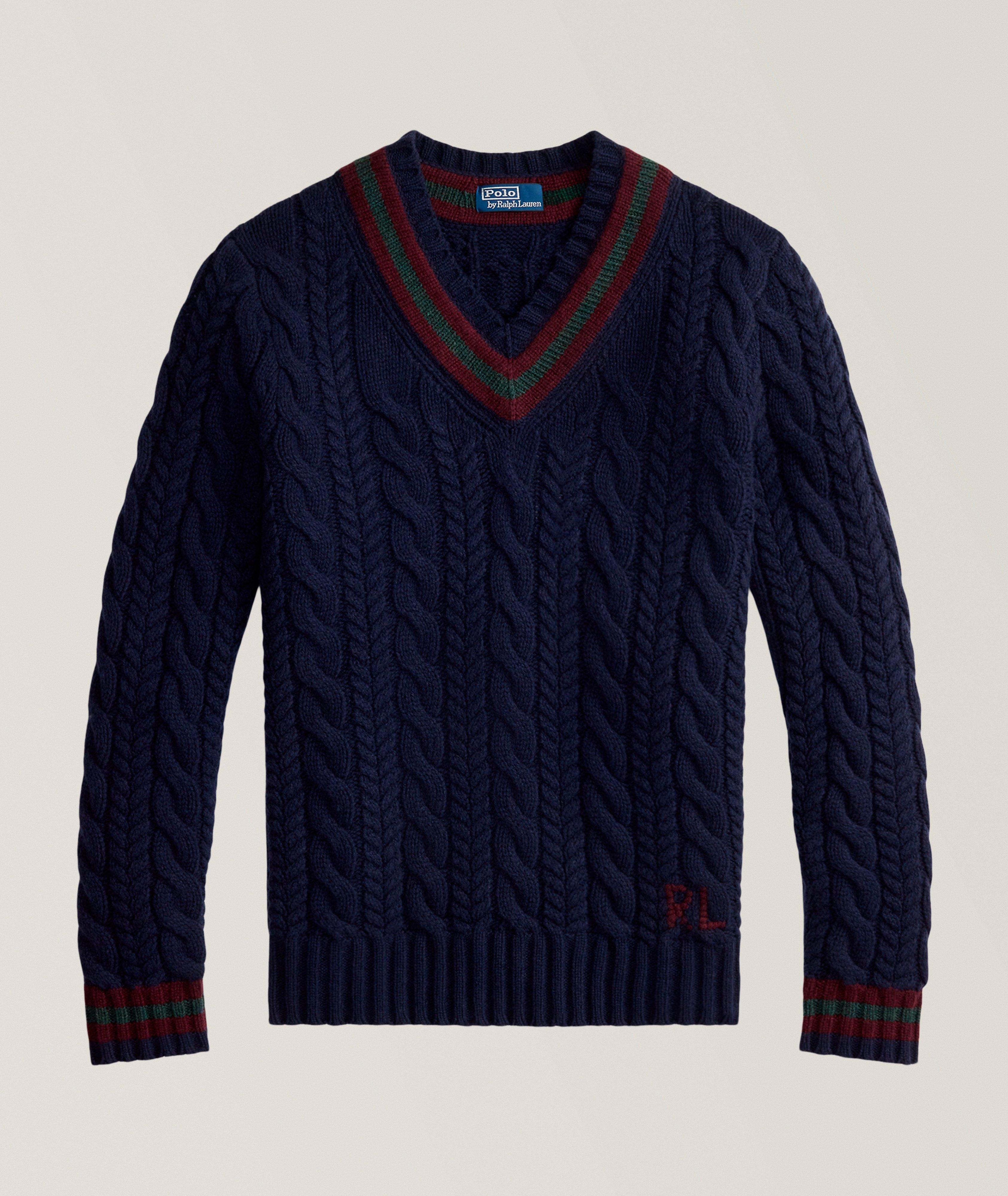 Pull de cricket en tricot torsadé laine et cachemire image 0