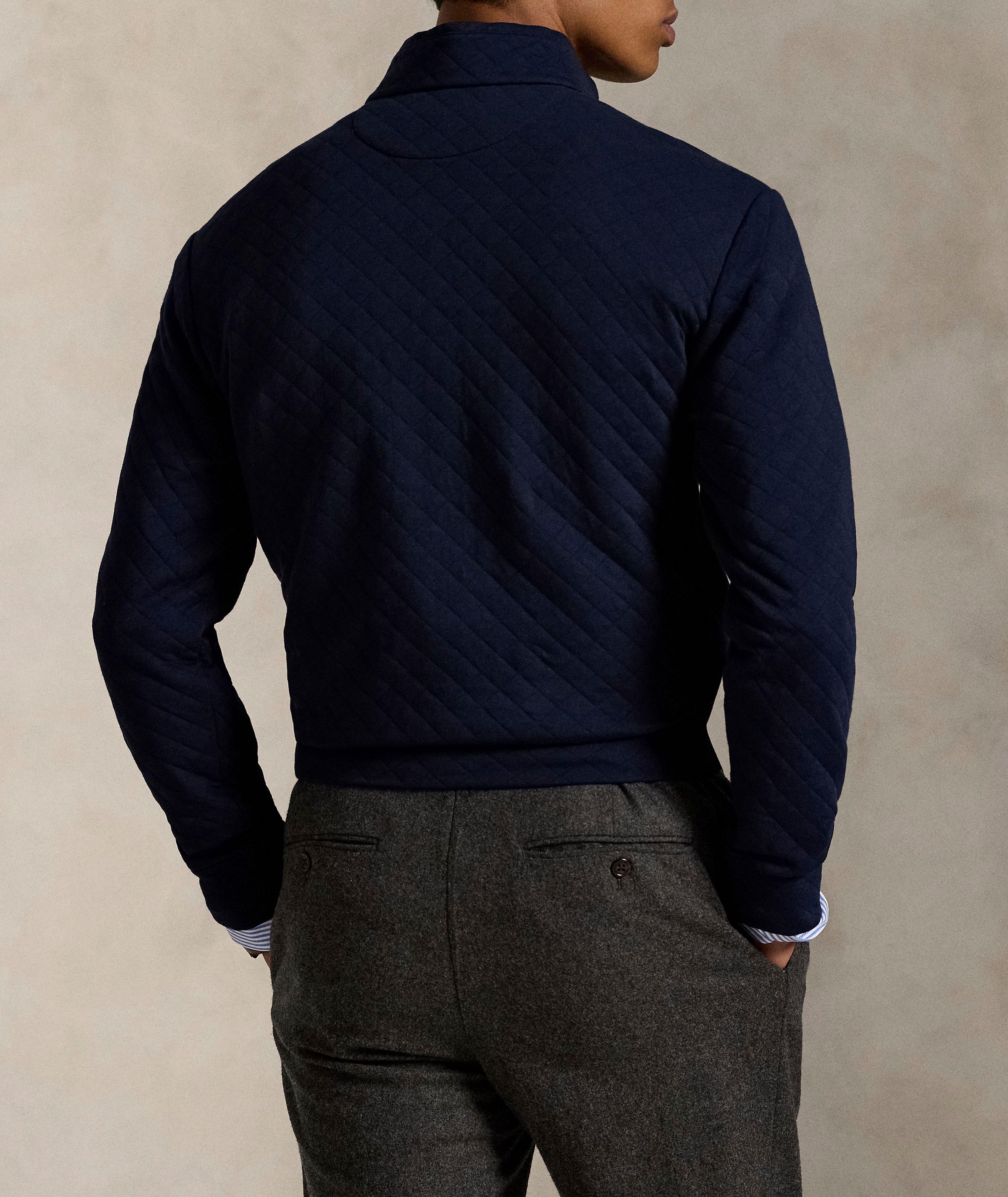 Sweat-shirt matelassé en coton à col zippé à un quart image 2