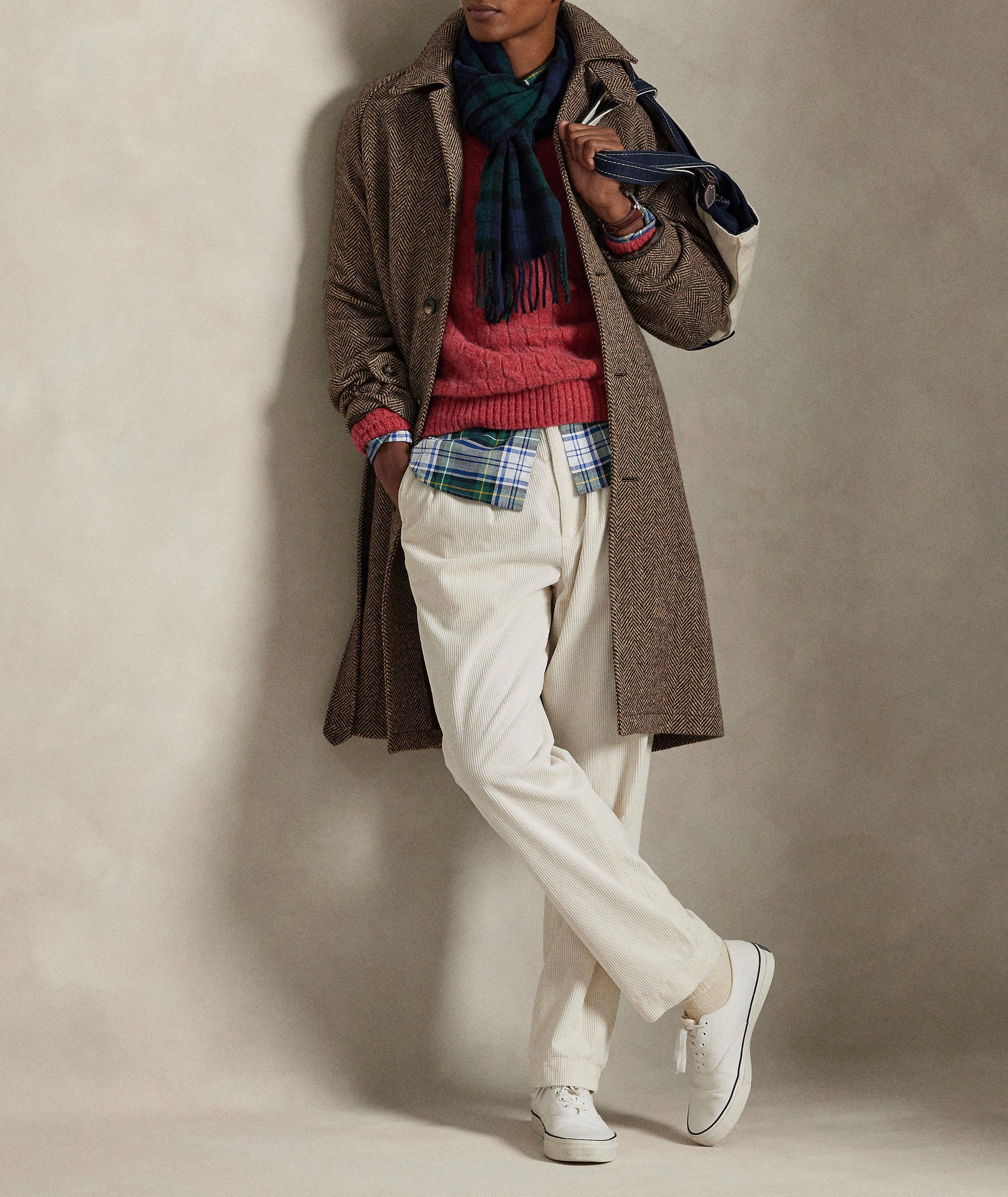Suede-Patch Cable Knit Sweater image 3