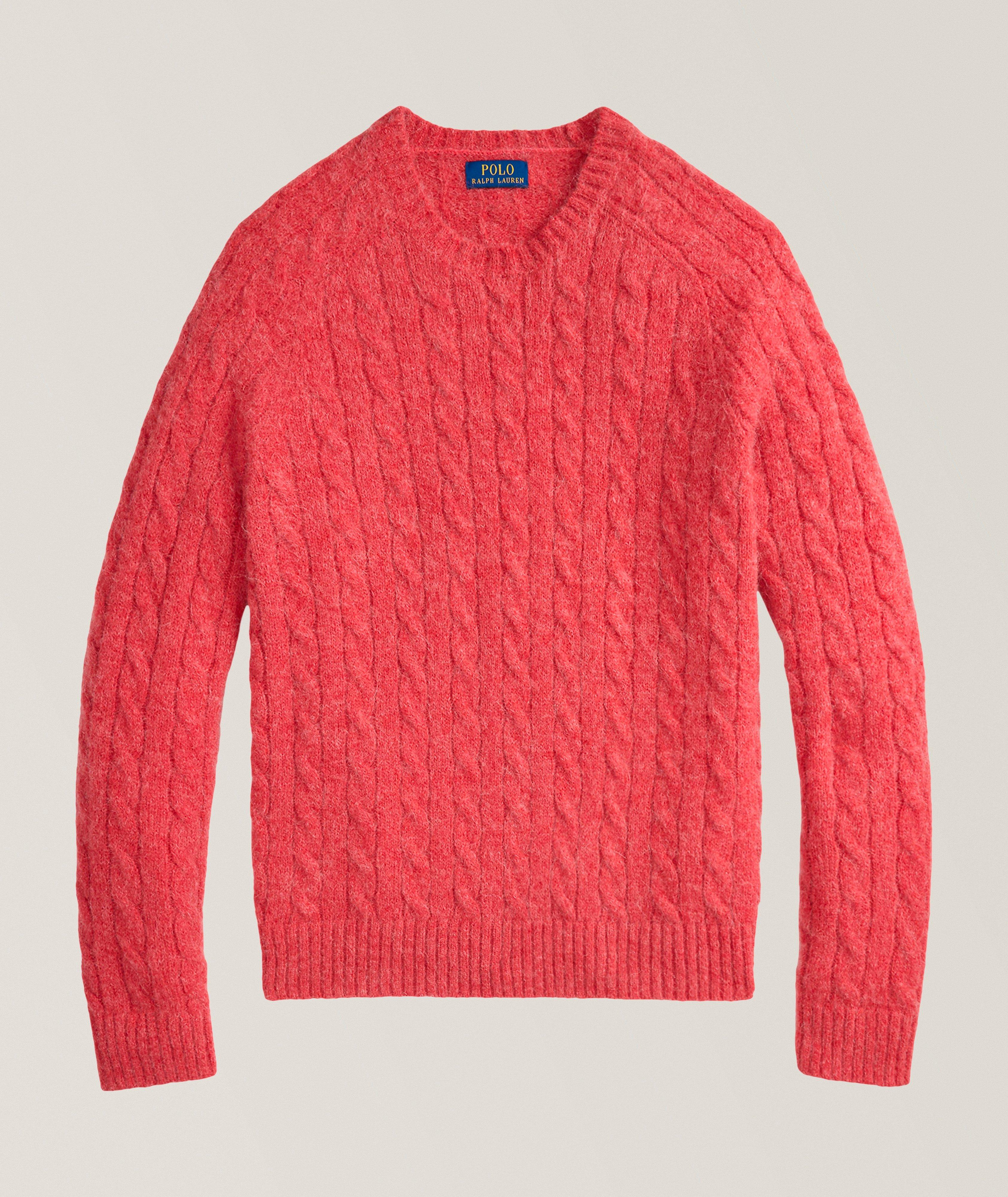 Suede-Patch Cable Knit Sweater image 0