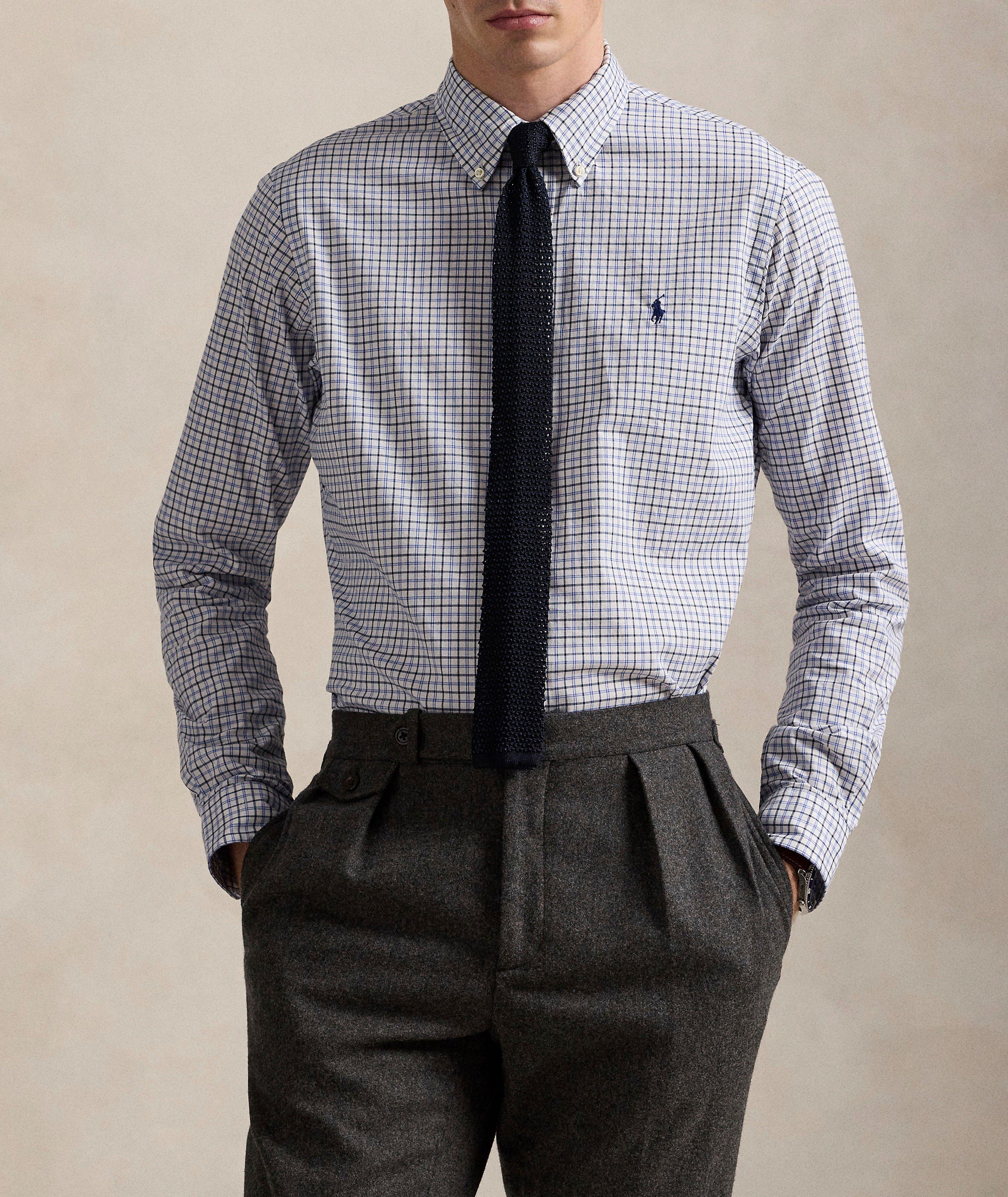 Classic-Fit Plaid Twill Shirt image 1