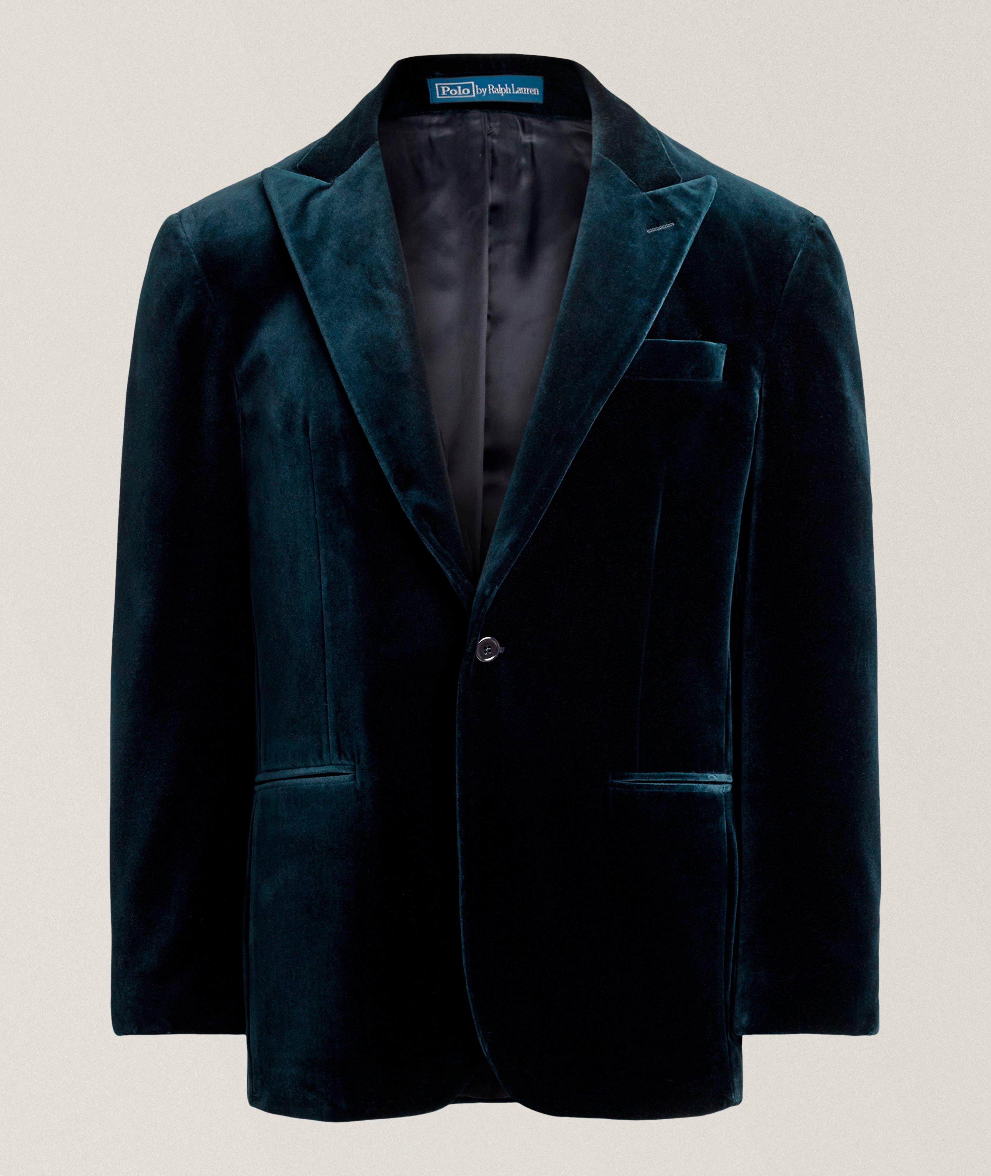 PRL DK BLU VLVT SPRTCOAT image 0