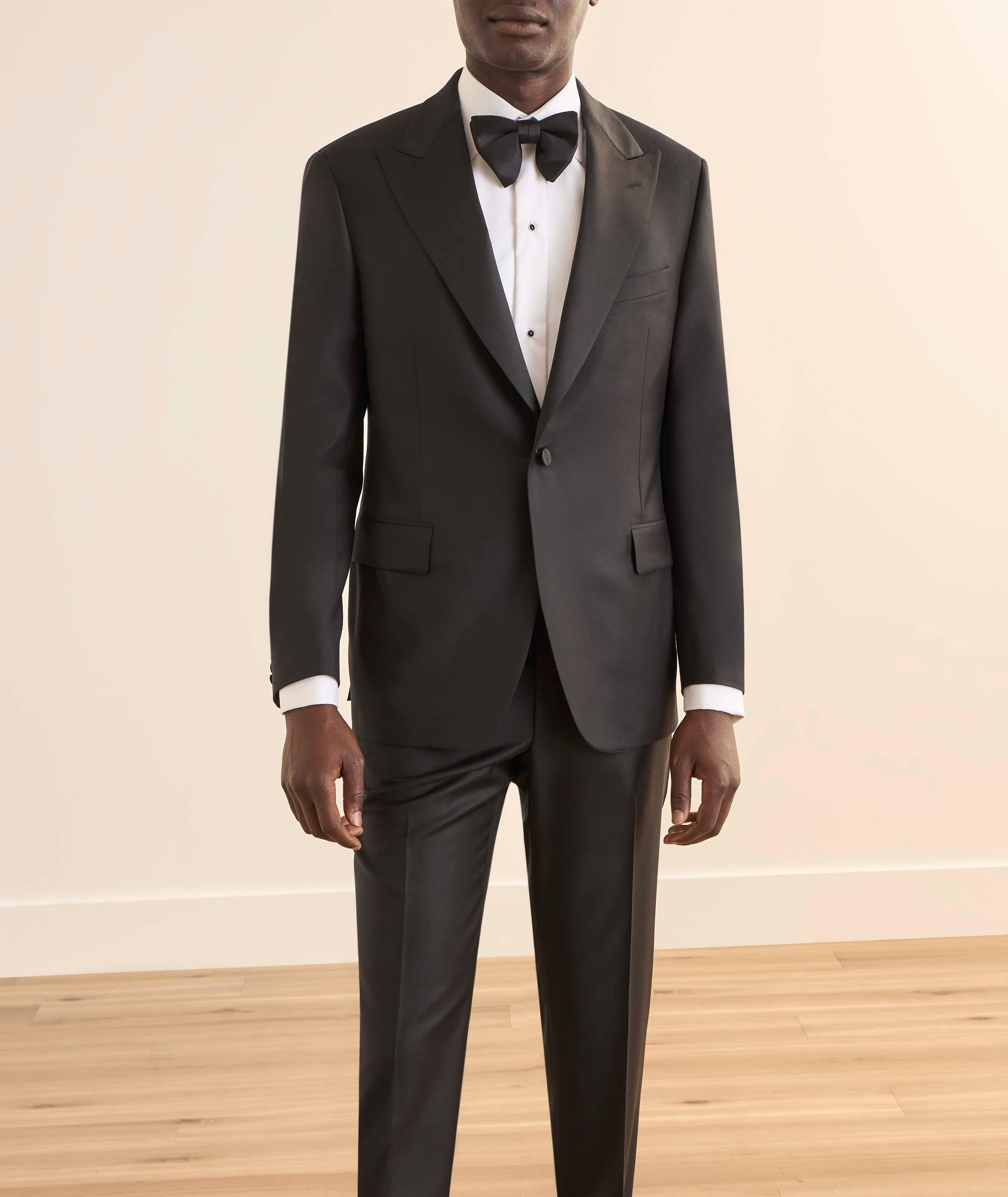 Smoking satin laine simple boutonnage image 1