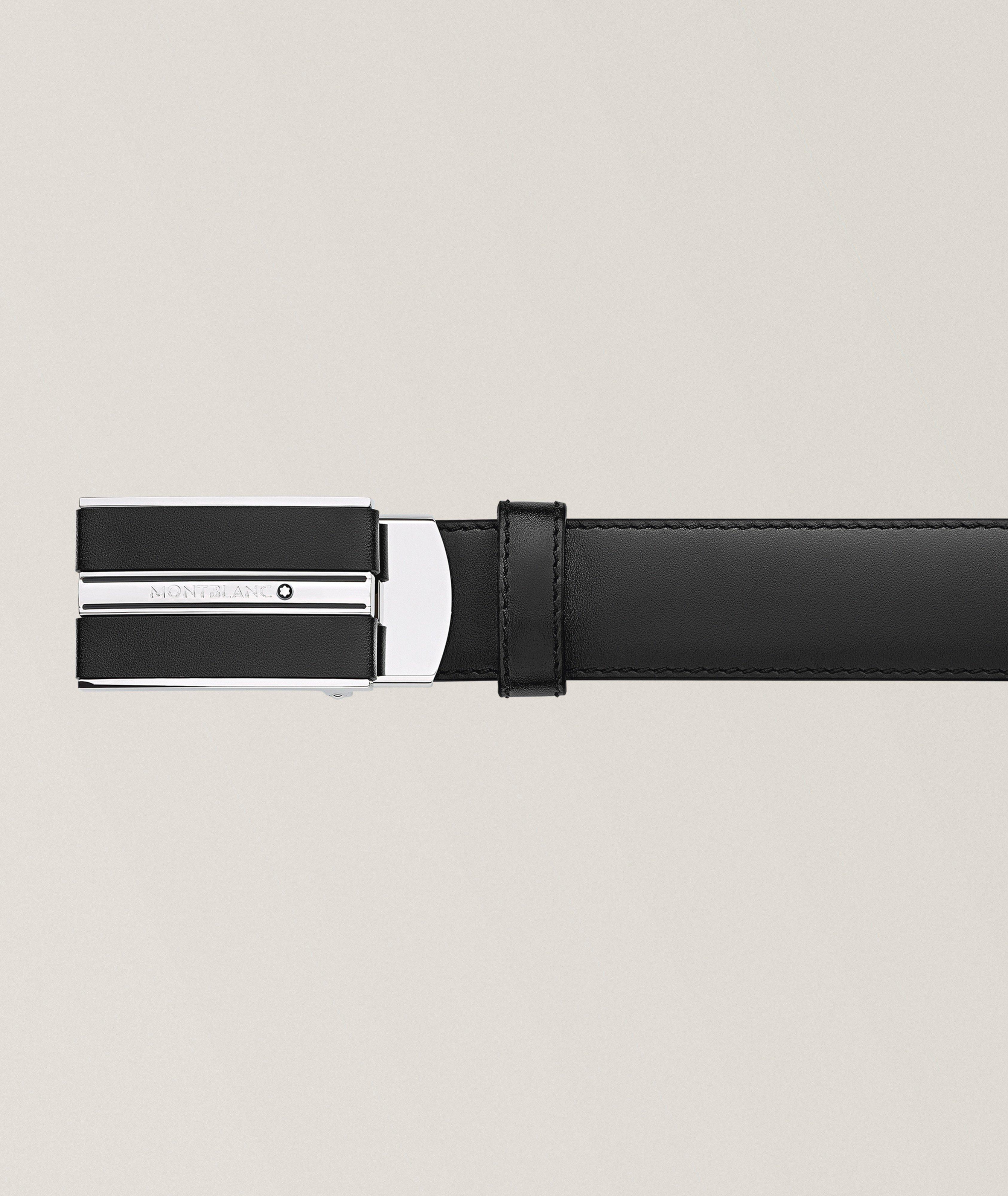 Ceinture en cuir à boucle rectangulaire avec logo image 1