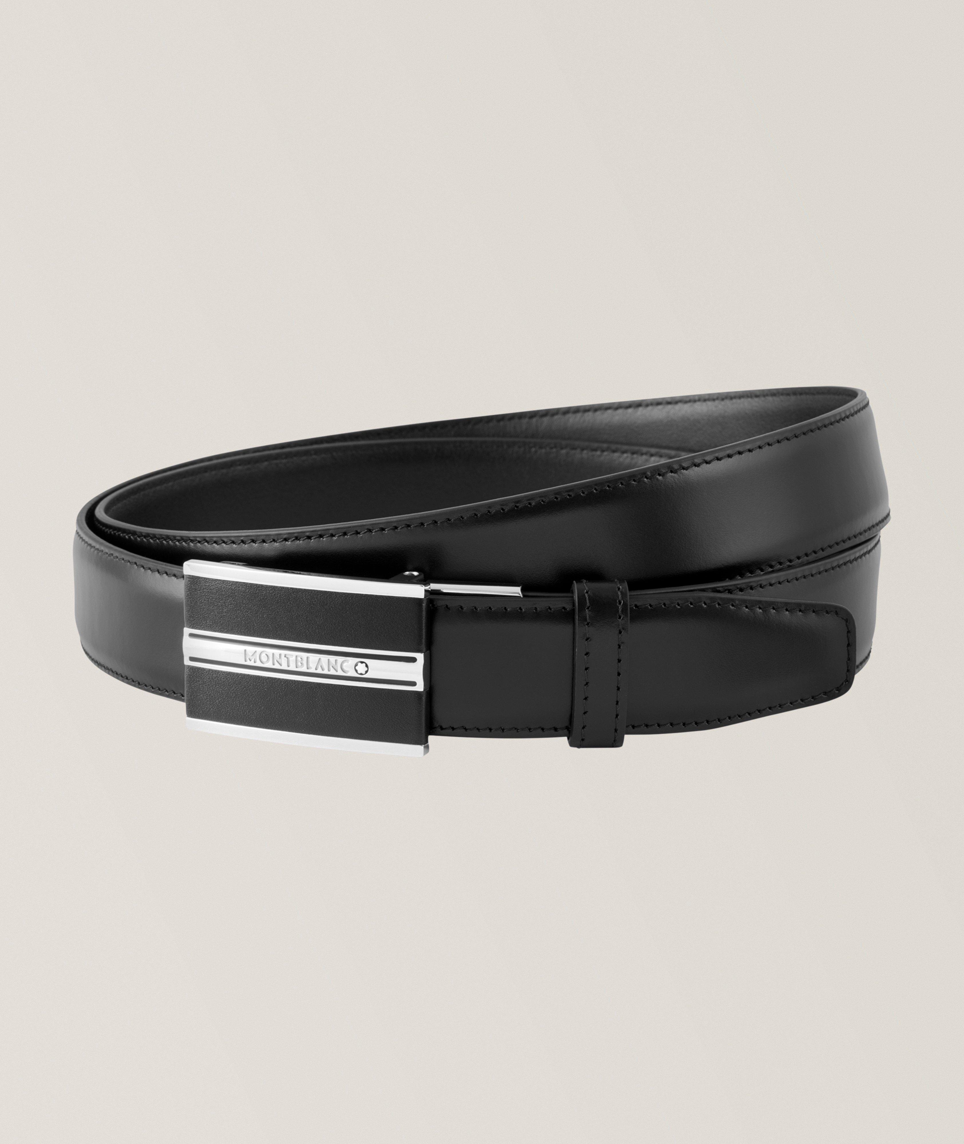 Ceinture en cuir à boucle rectangulaire avec logo image 0