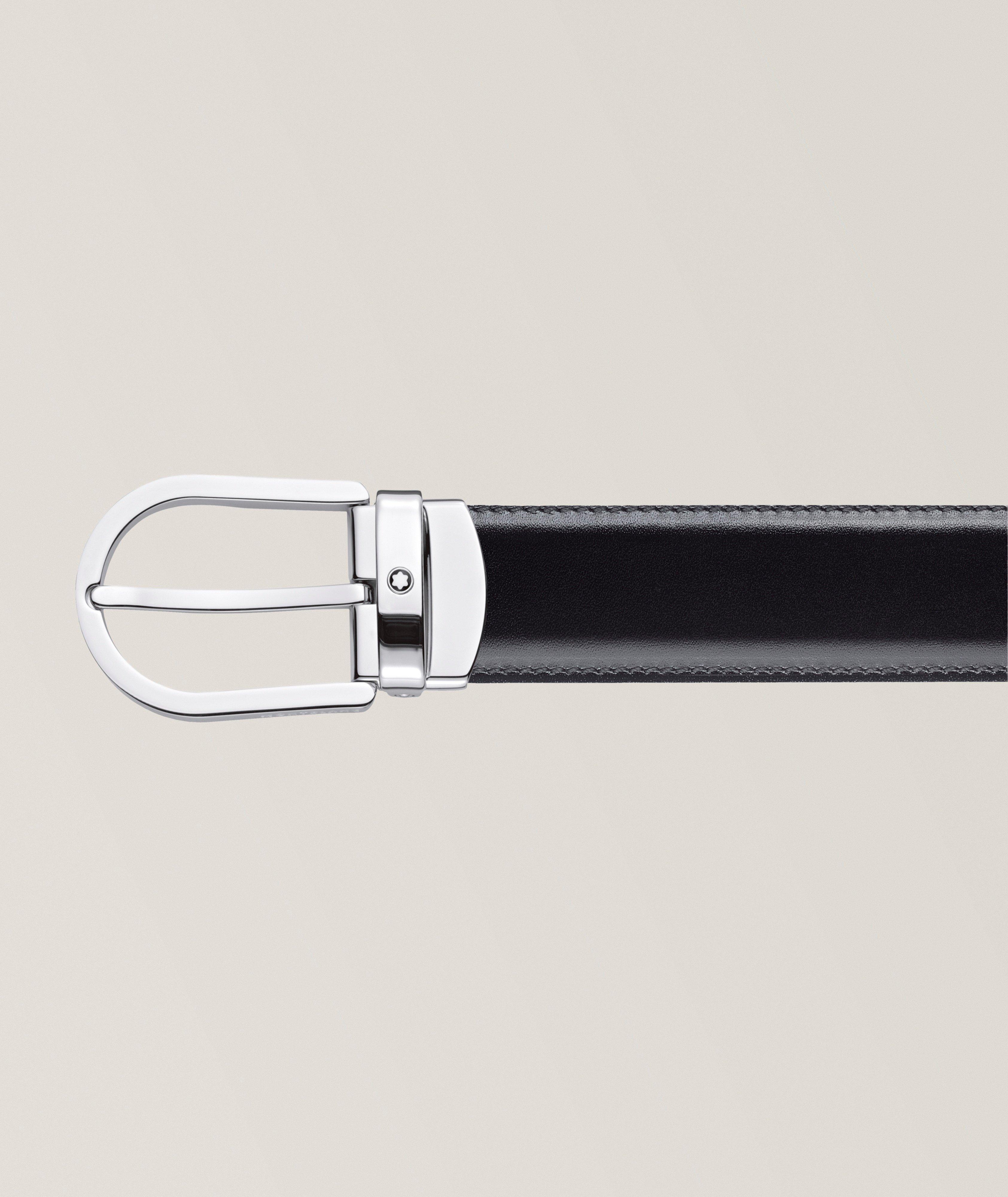 Ceinture réversible en cuir avec boucle en fer à cheval image 1