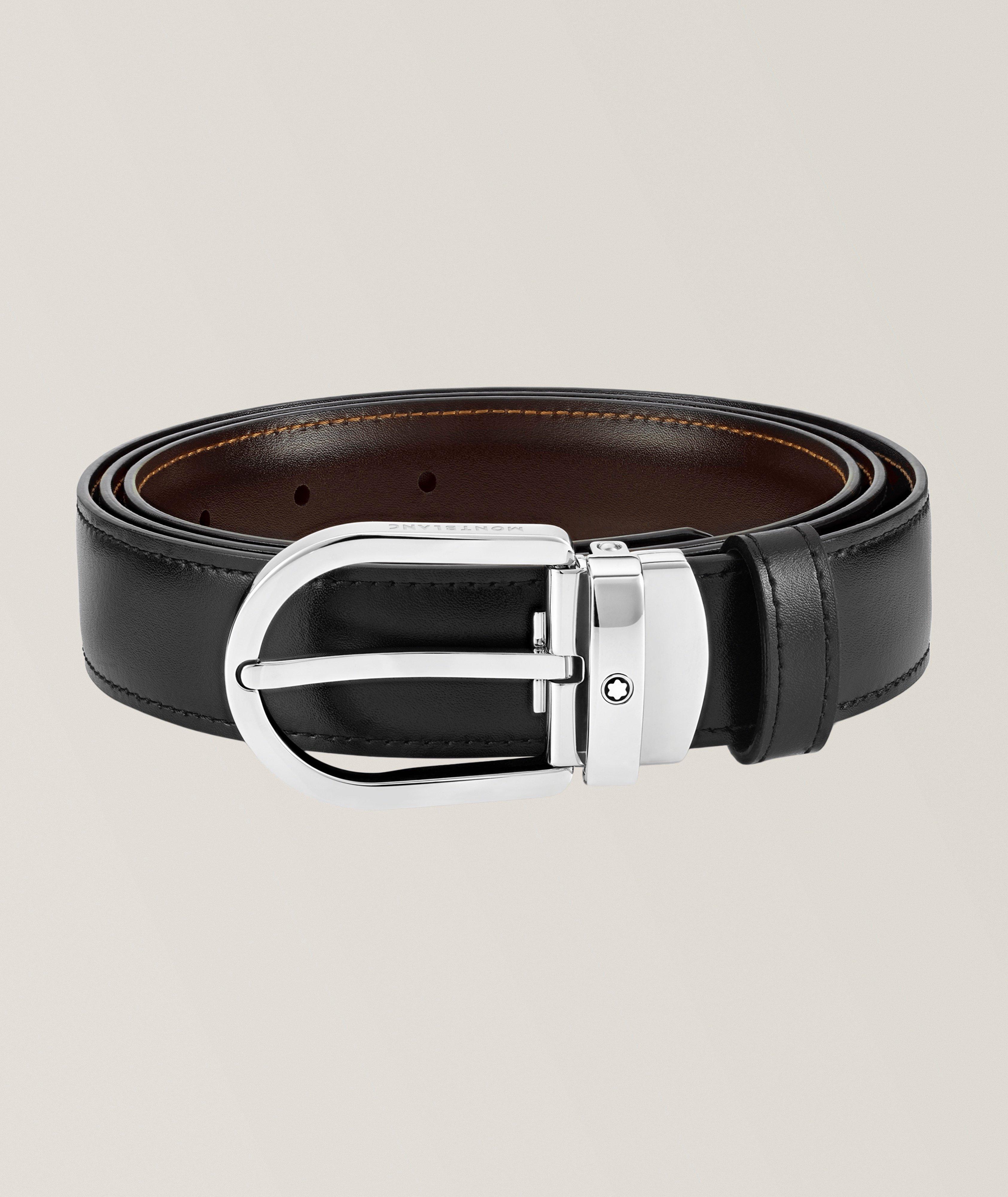 Ceinture réversible en cuir avec boucle en fer à cheval image 0