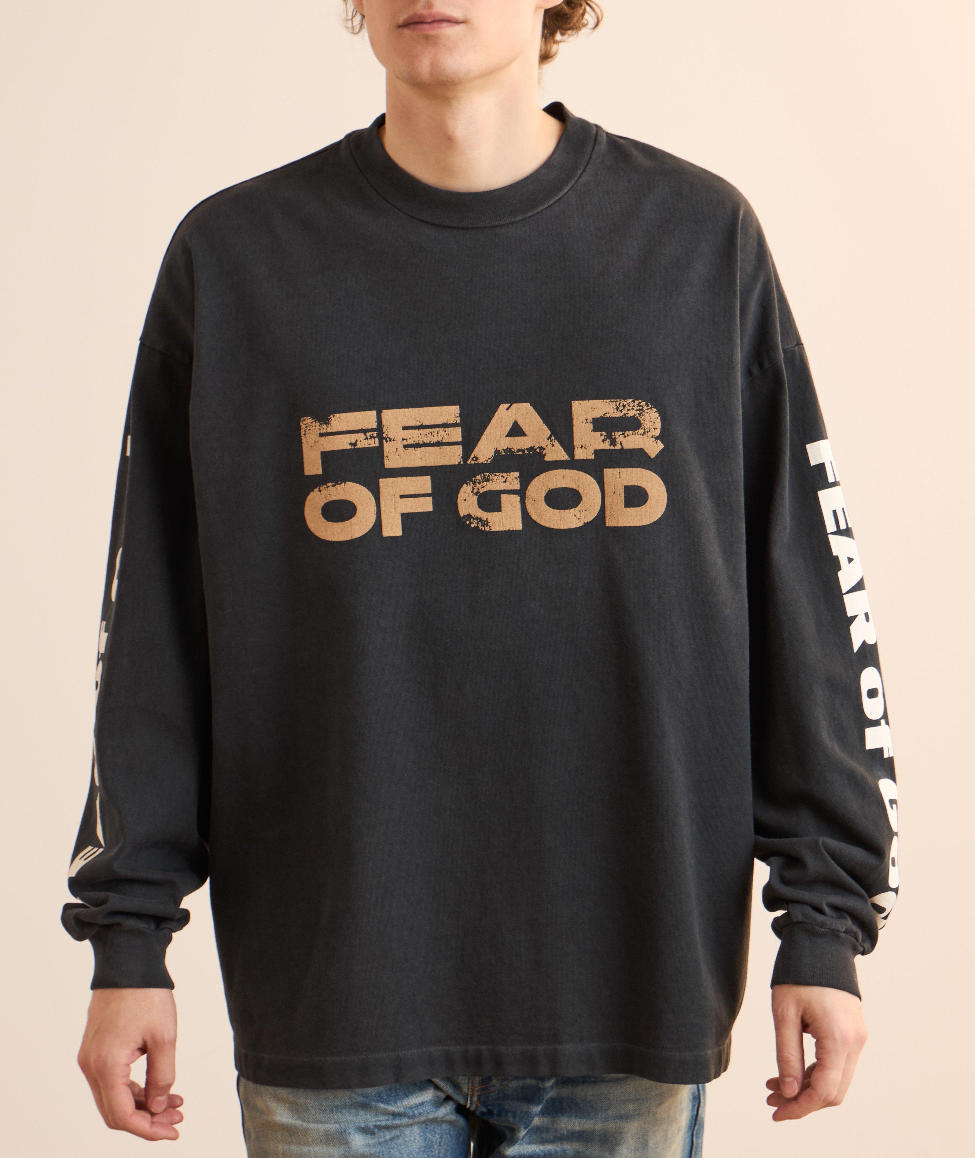 T-shirt à manches longues en coton à logo image 1