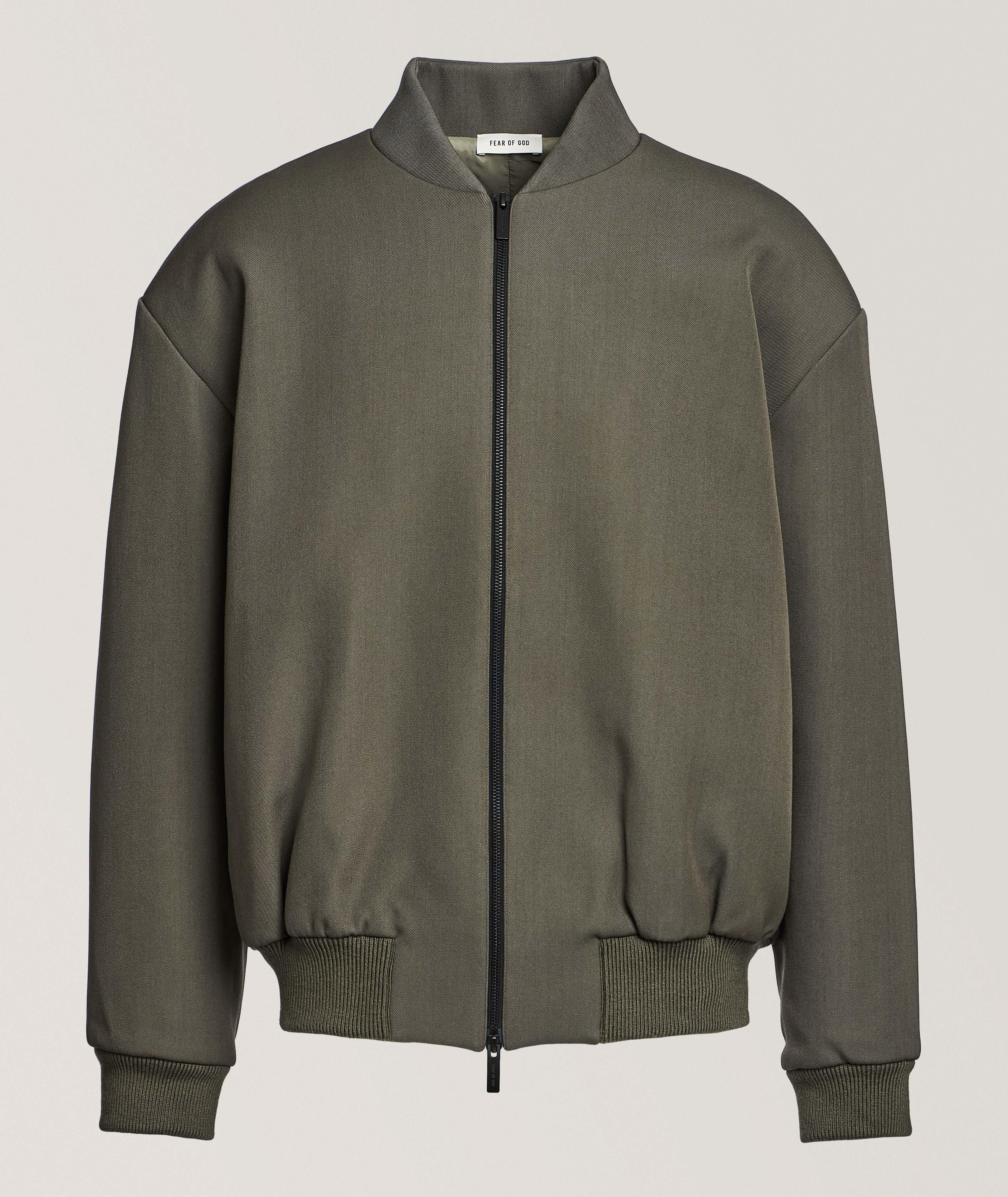 Blouson aviateur en sergé de laine et coton image 0