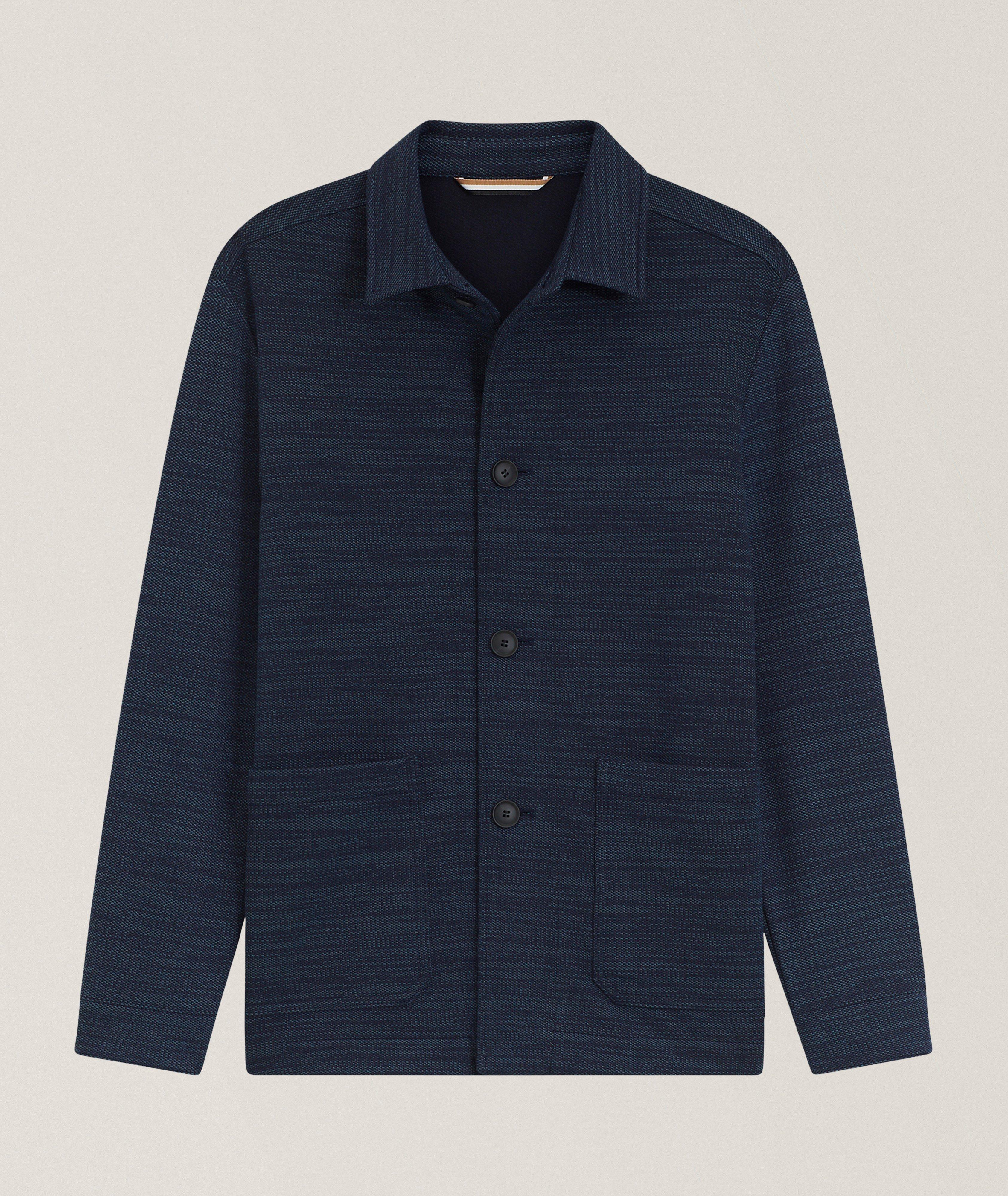 BOSS Relaxed-Fit Stretch-Jersey Overshirt