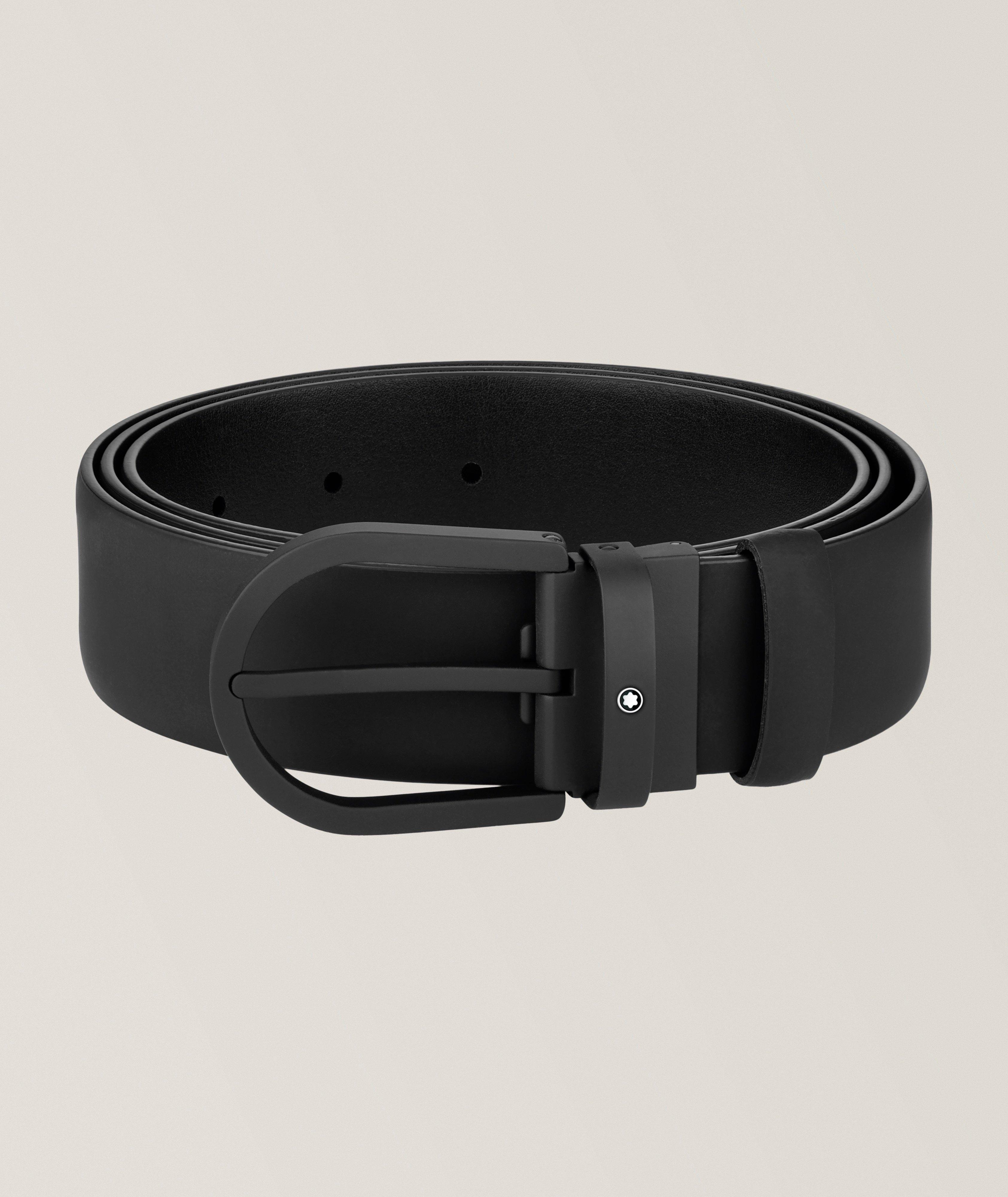 Ceinture en cuir caoutchouté avec boucle en fer à cheval image 0