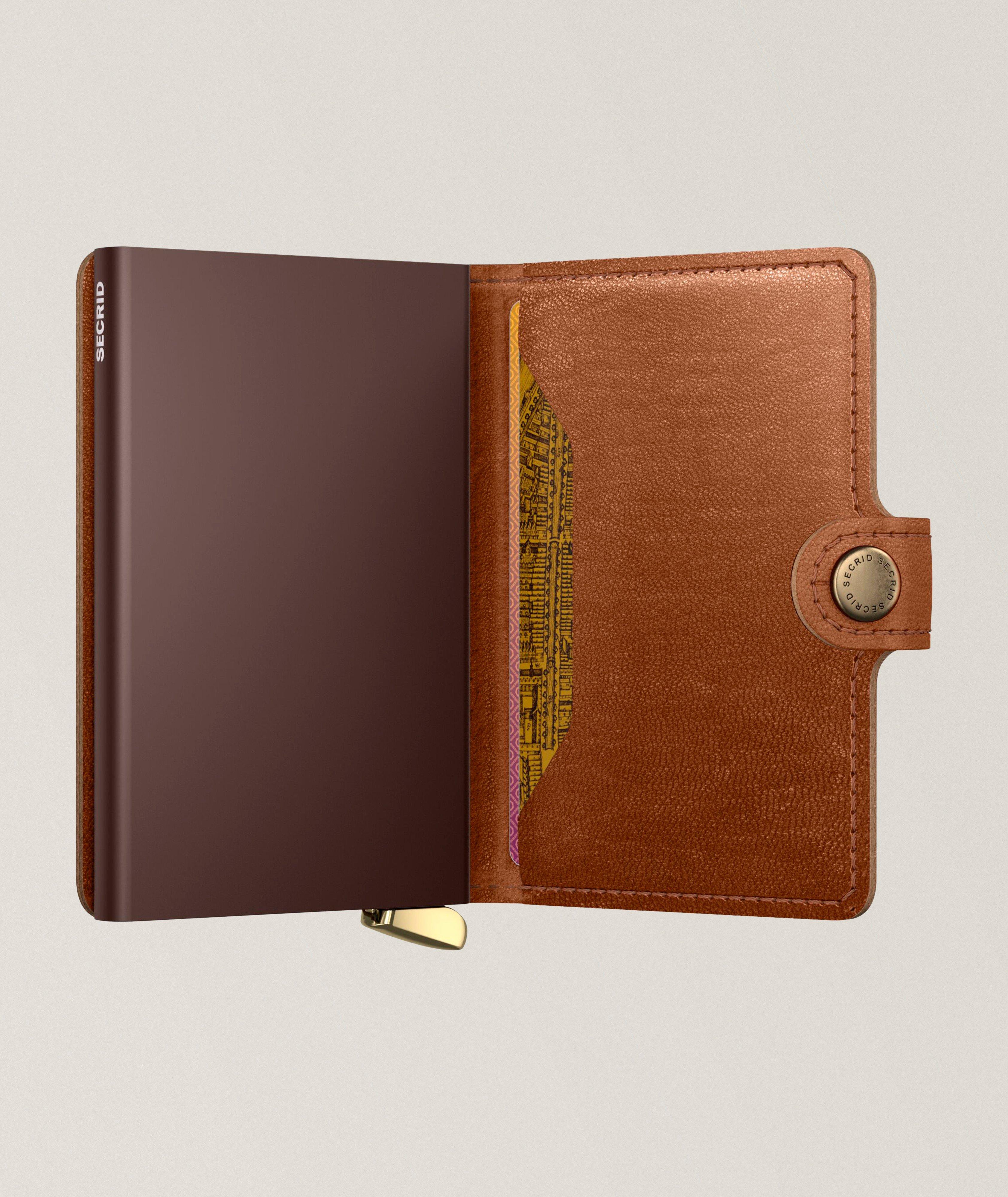 Embossed Lines Leather RFID Mini Wallet  image 1
