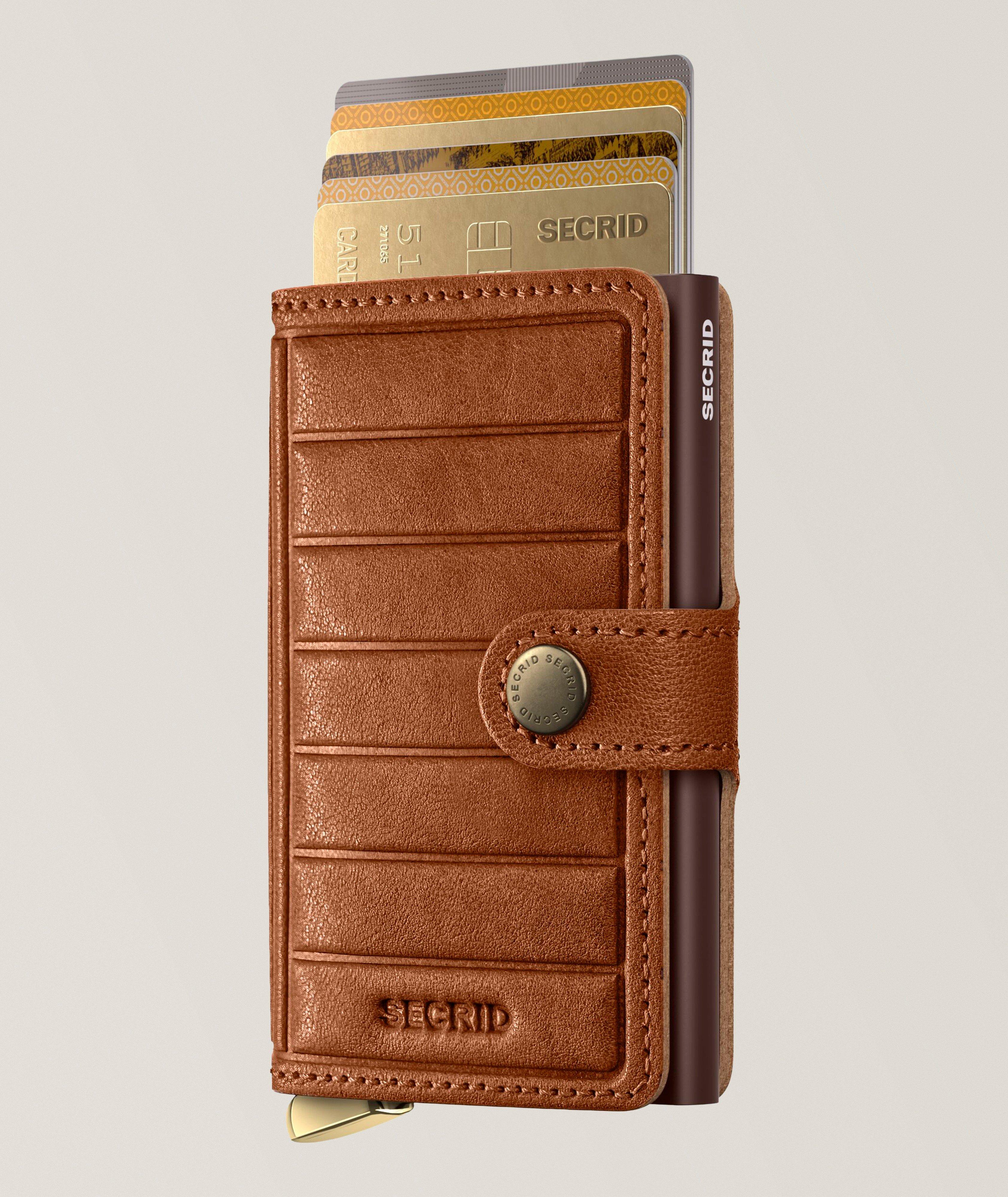 Embossed Lines Leather RFID Mini Wallet  image 5