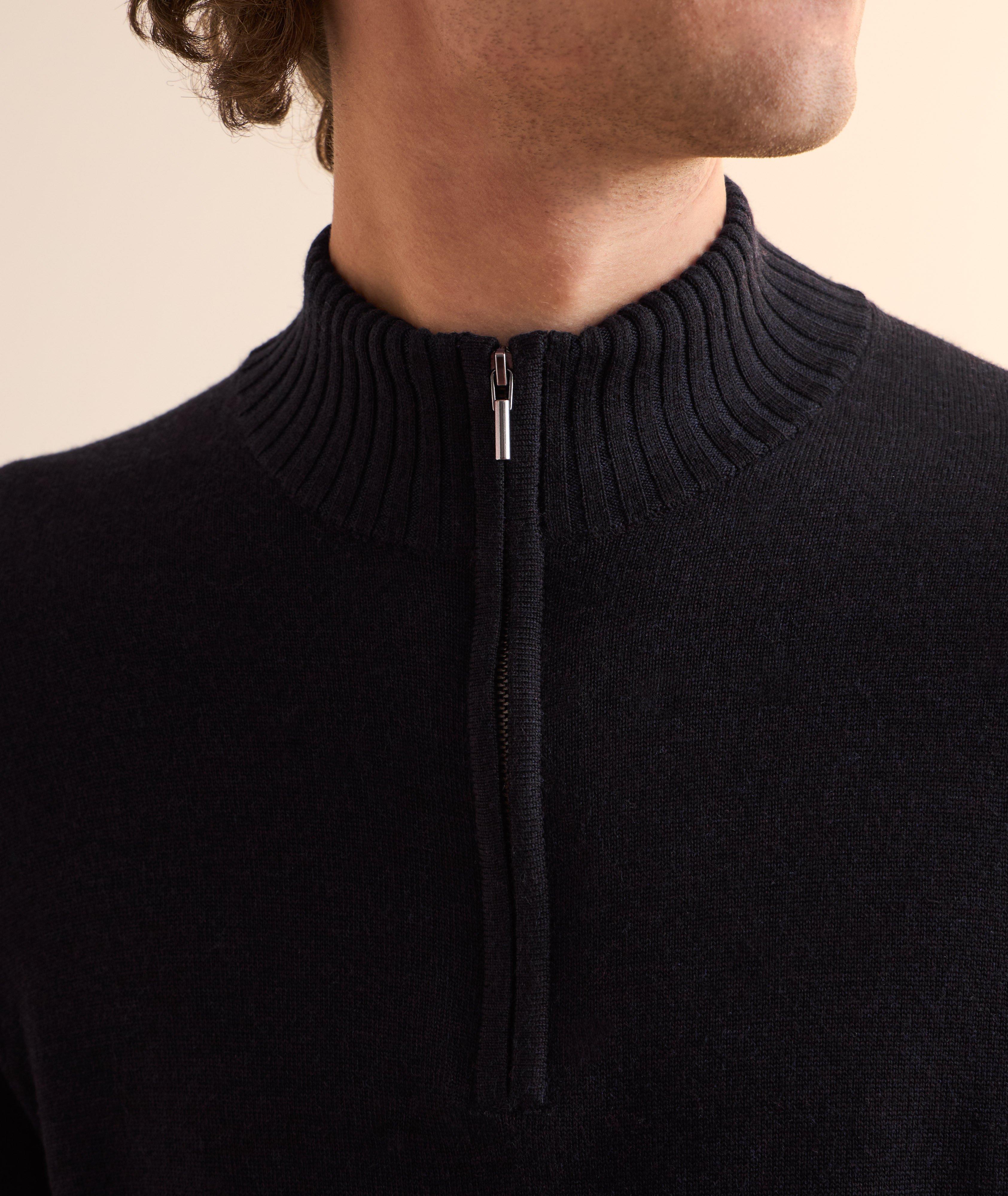 Pull à demi-glissière en laine mérinos extrafine image 3