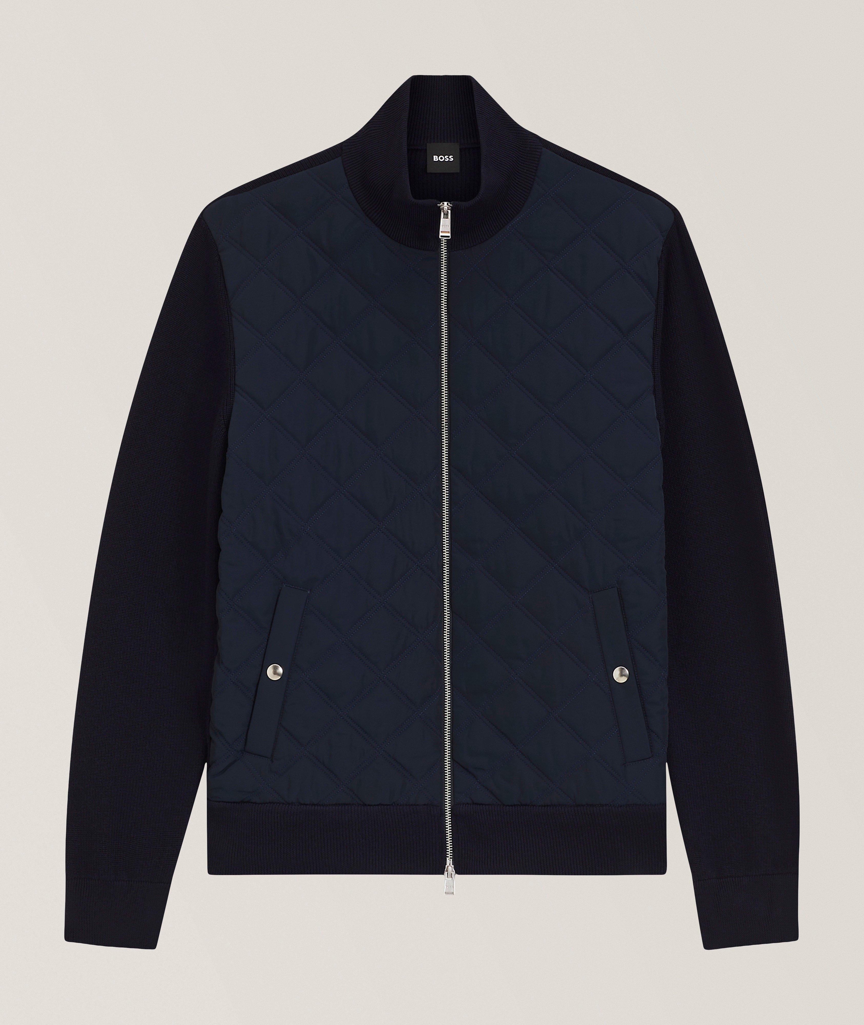 BOSS Veste hybride laine devant matelassé Ubon