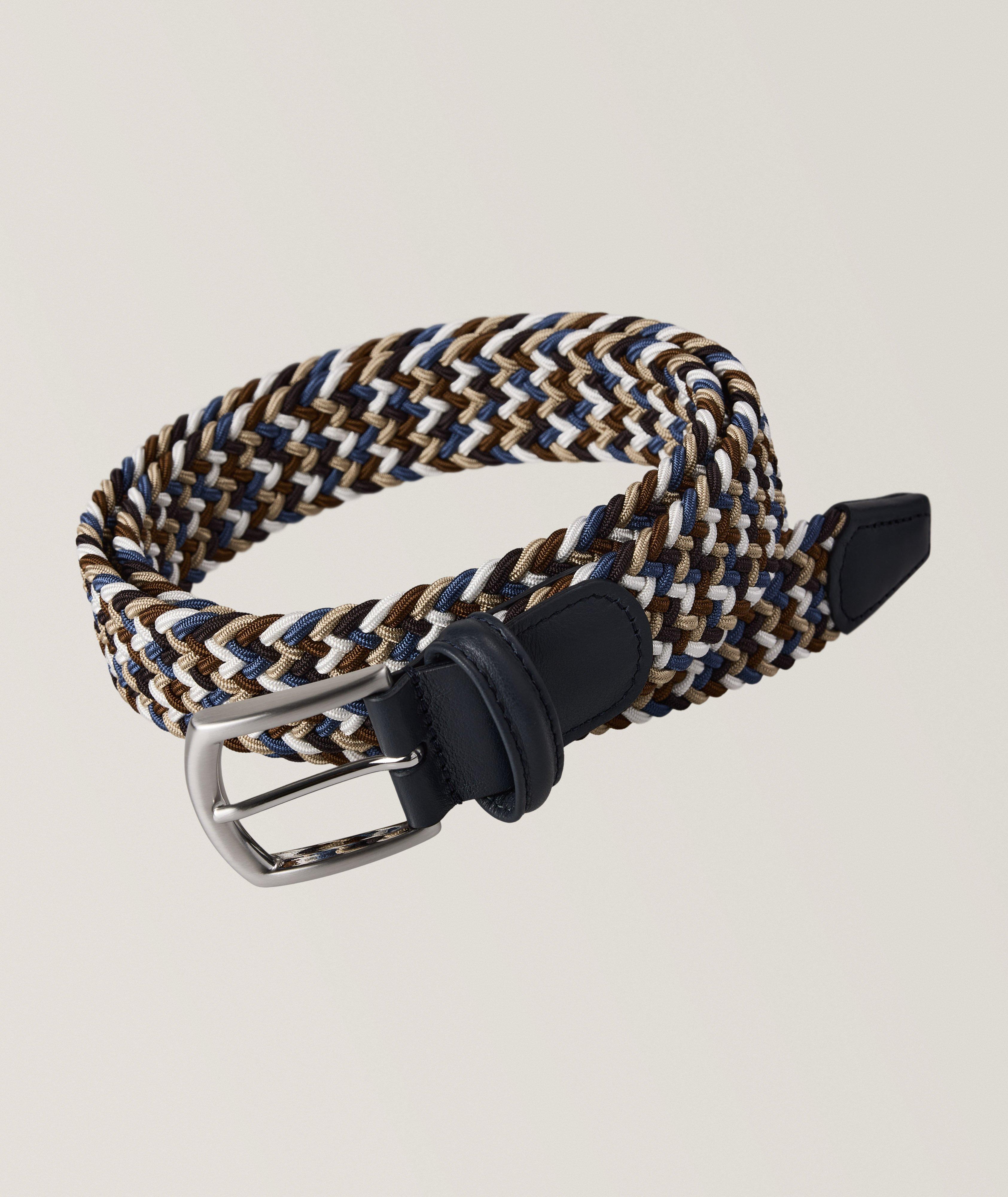 AND BRWN/BEIGE/NVY/WHT WOVEN STRETCH BELT image 0