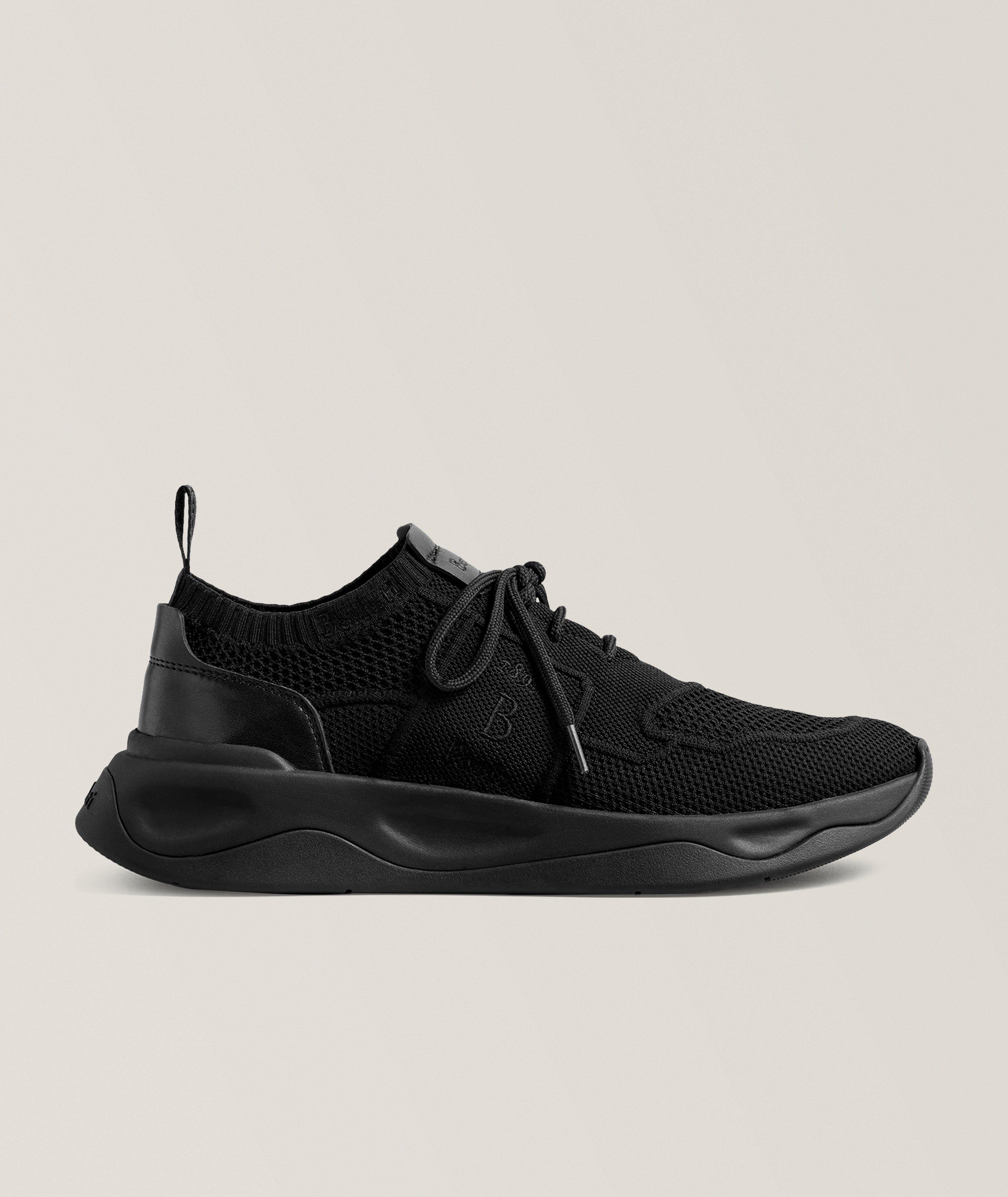 Berluti Shadow Knit & Leather Sneakers