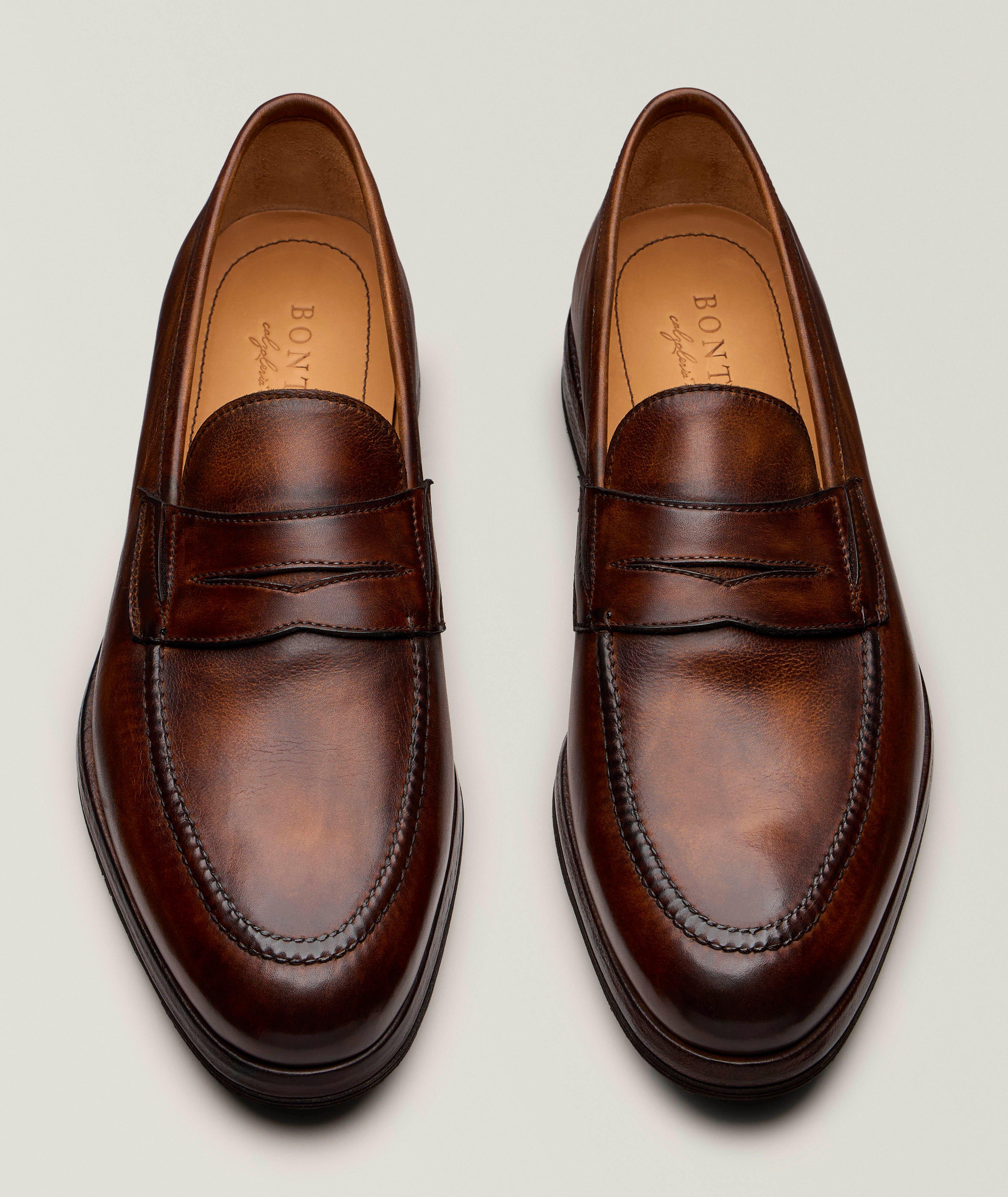 Principe Burnished Leather Penny Loafers image 1