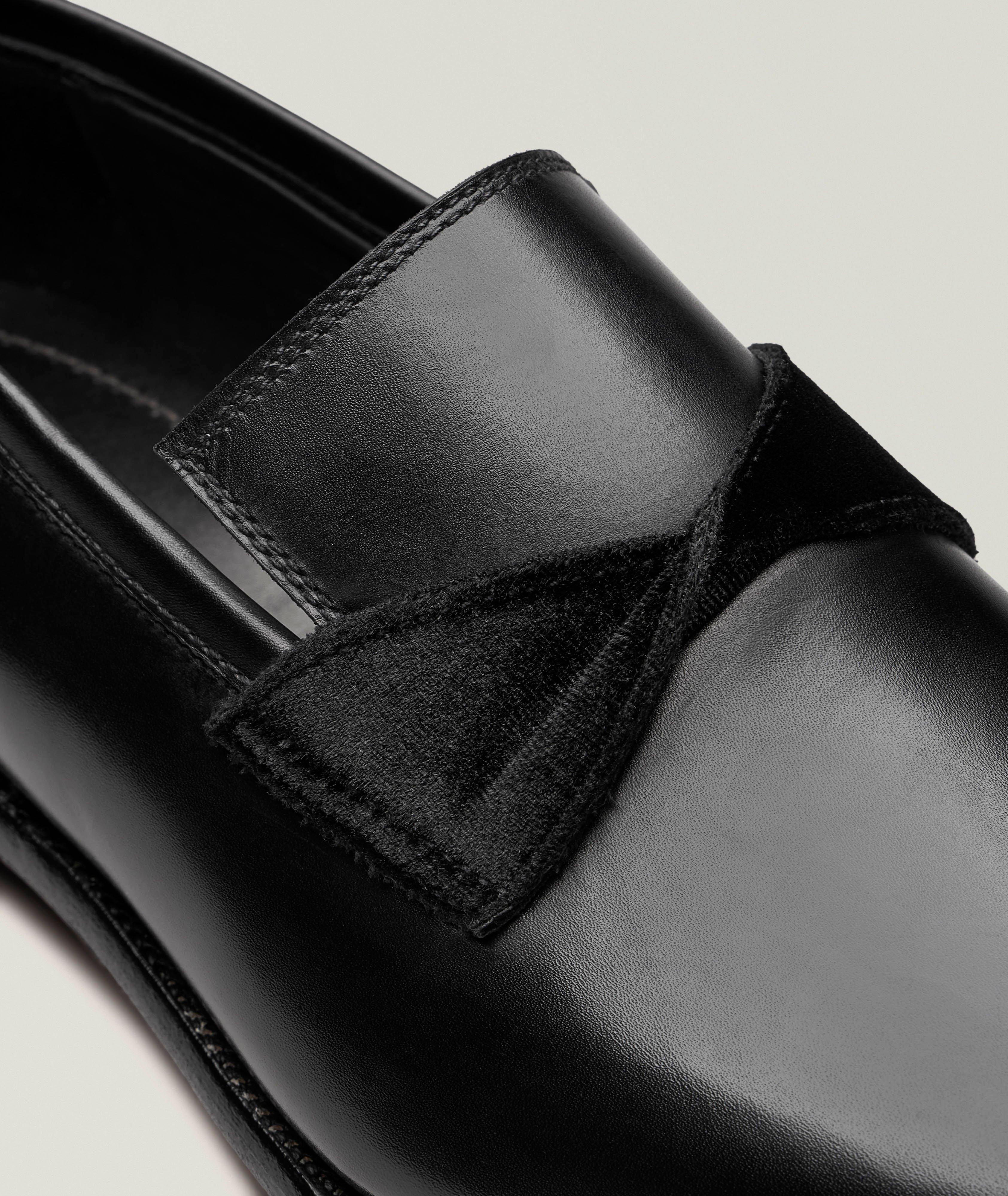 Flâneurs en cuir bande velours Stupendo Tux image 2