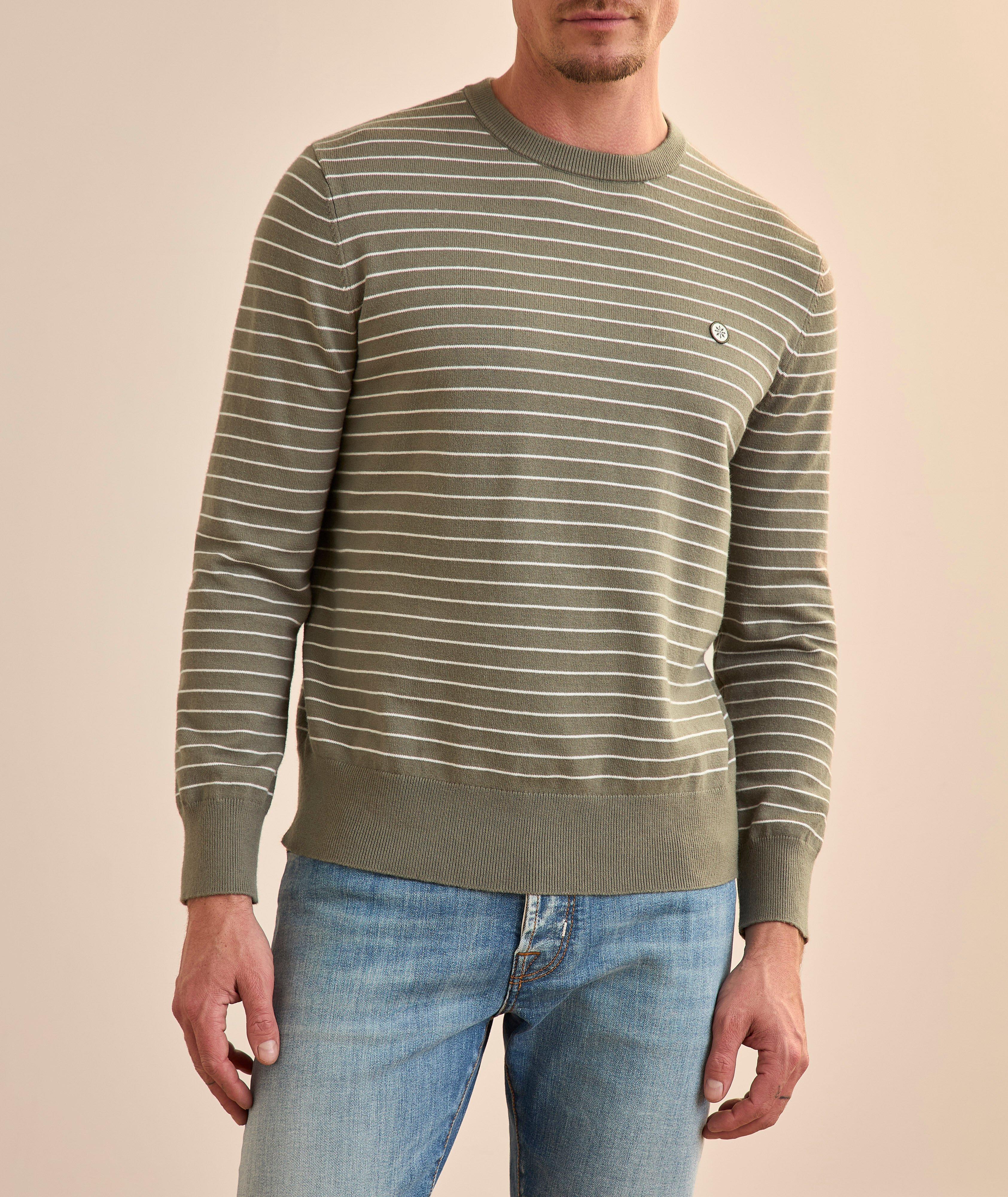 Striped Raglan Crewneck Sweater image 1