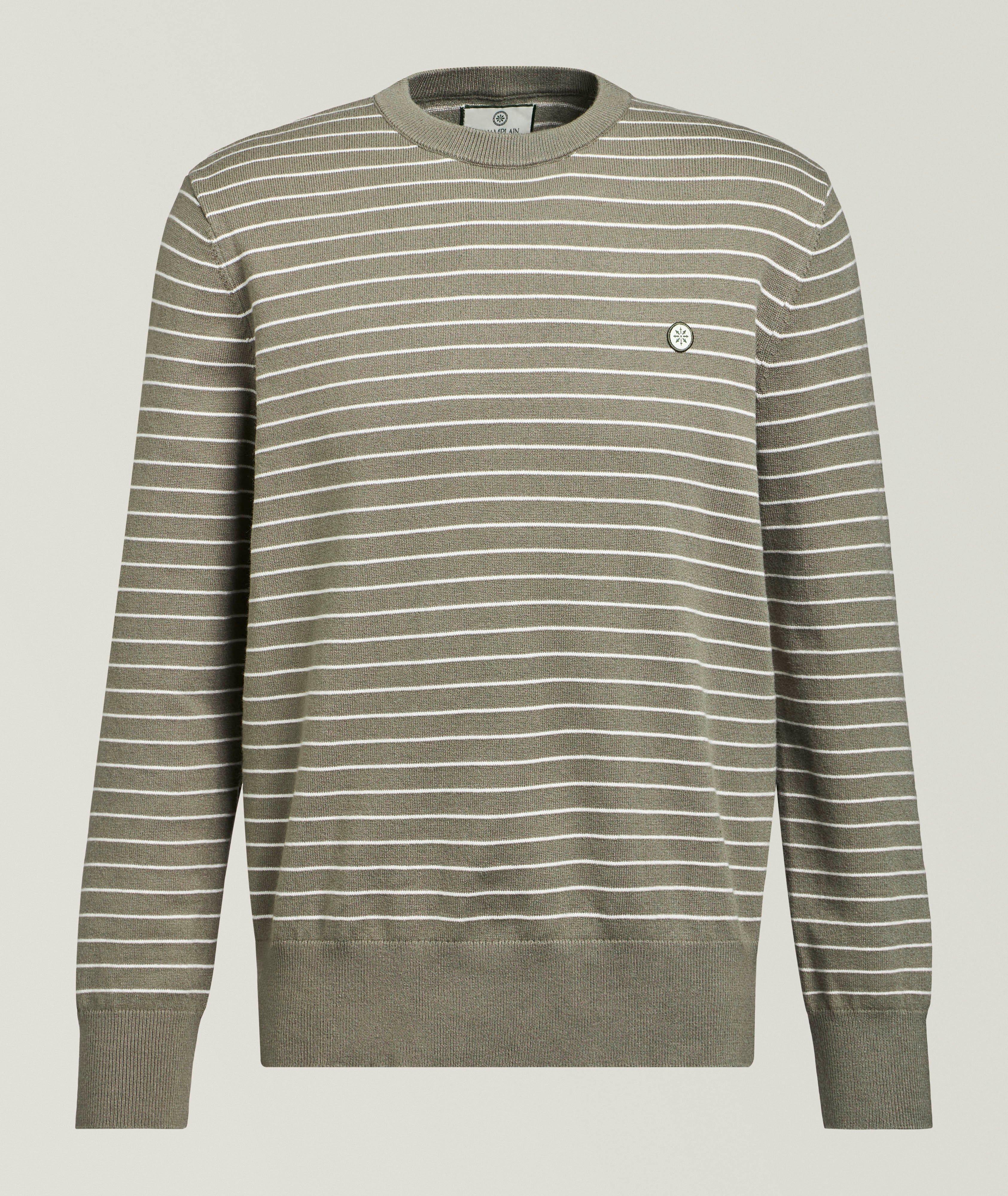 Striped Raglan Crewneck Sweater image 0