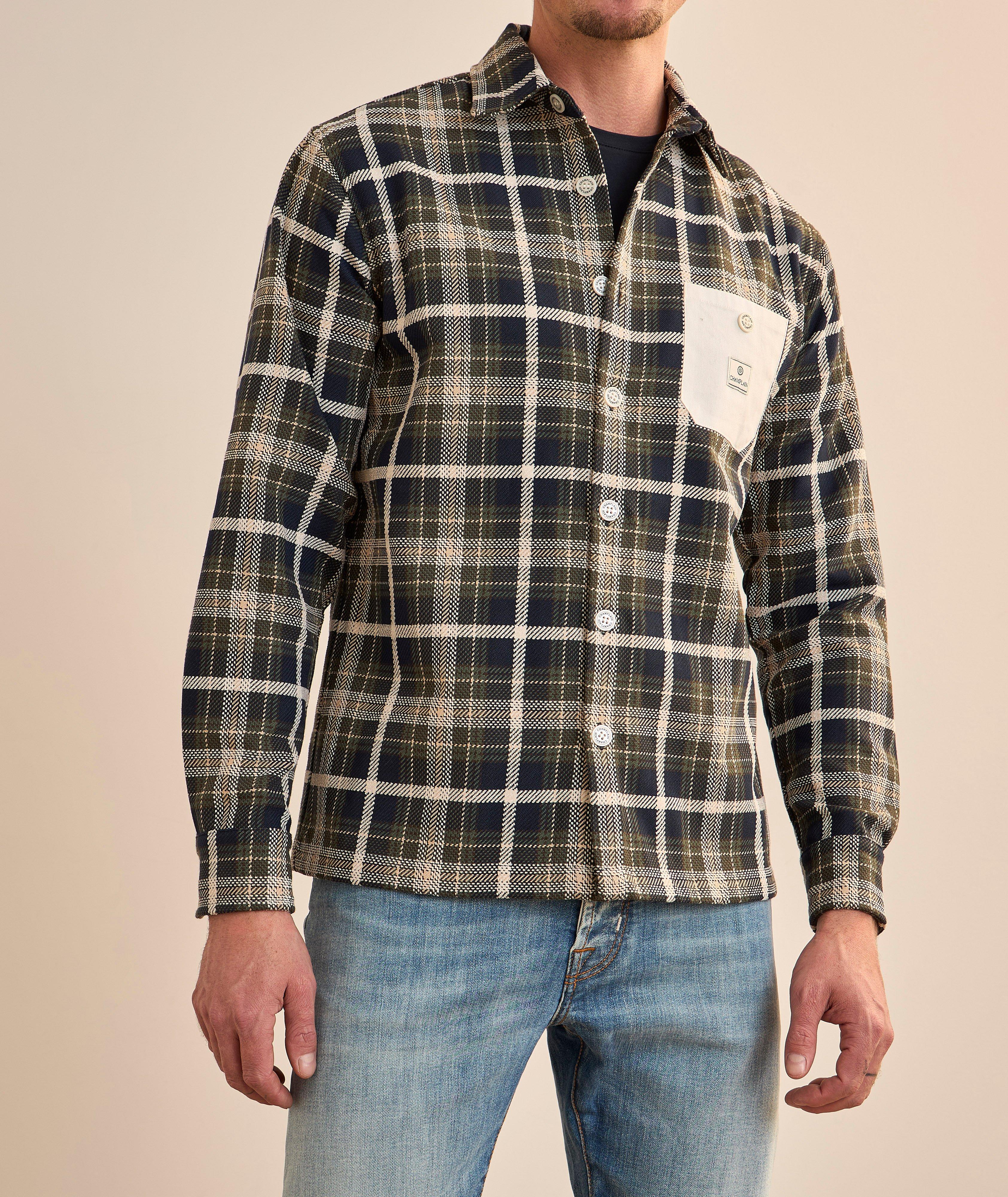 Plaid Cotton-Blend Overshirt image 1