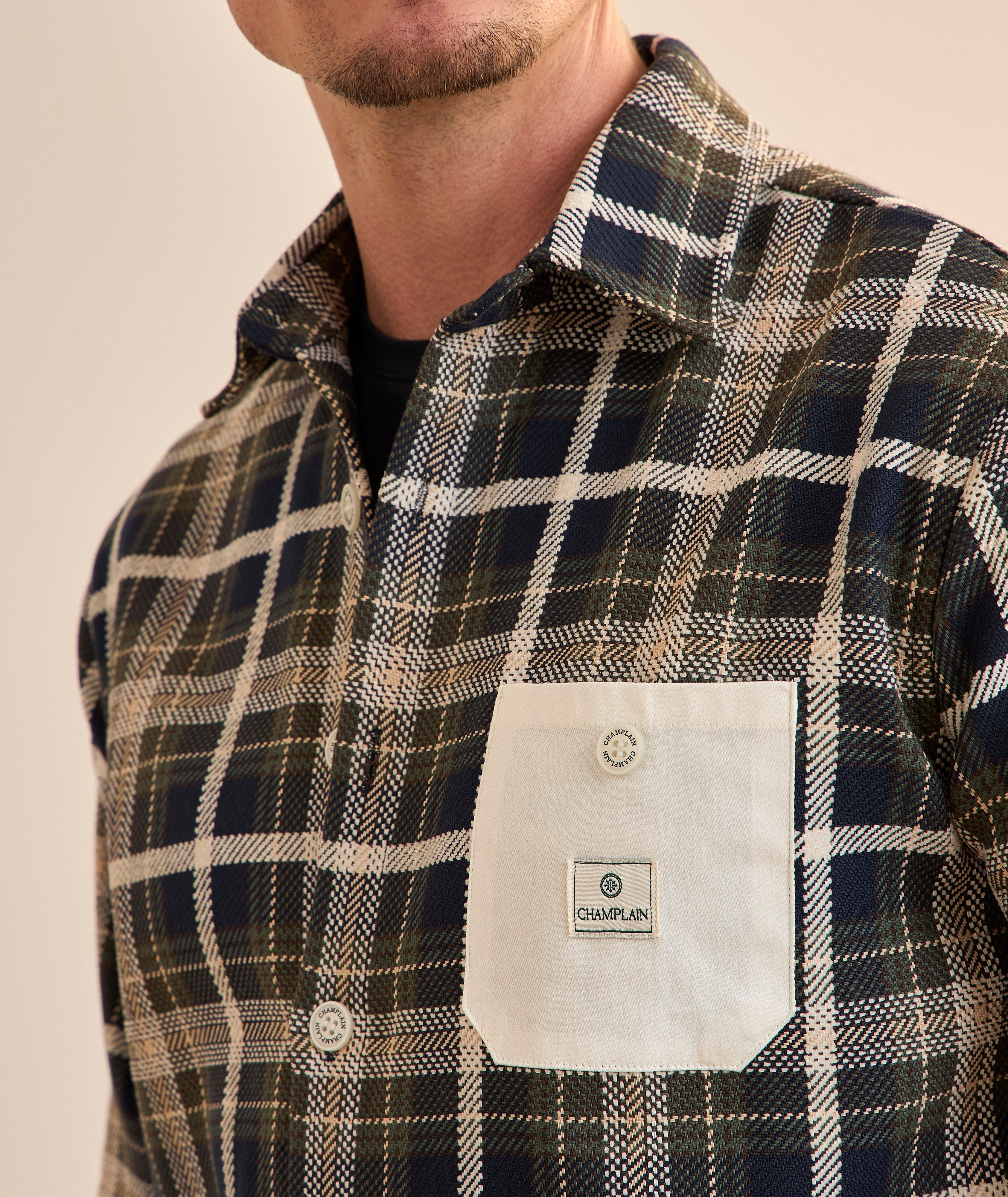 Plaid Cotton-Blend Overshirt image 3