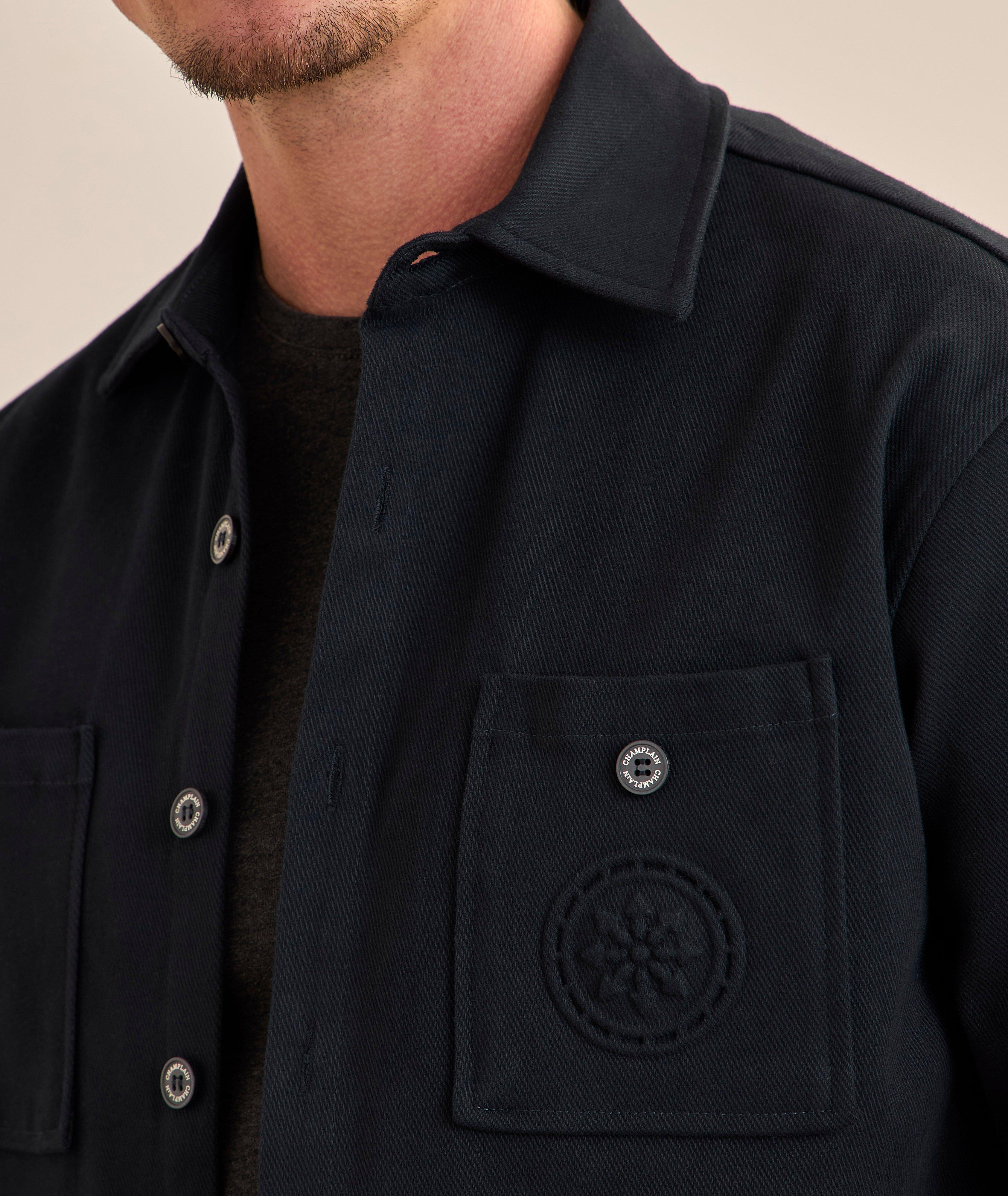 Stretch-Cotton Twill Pocket Overshirt image 3