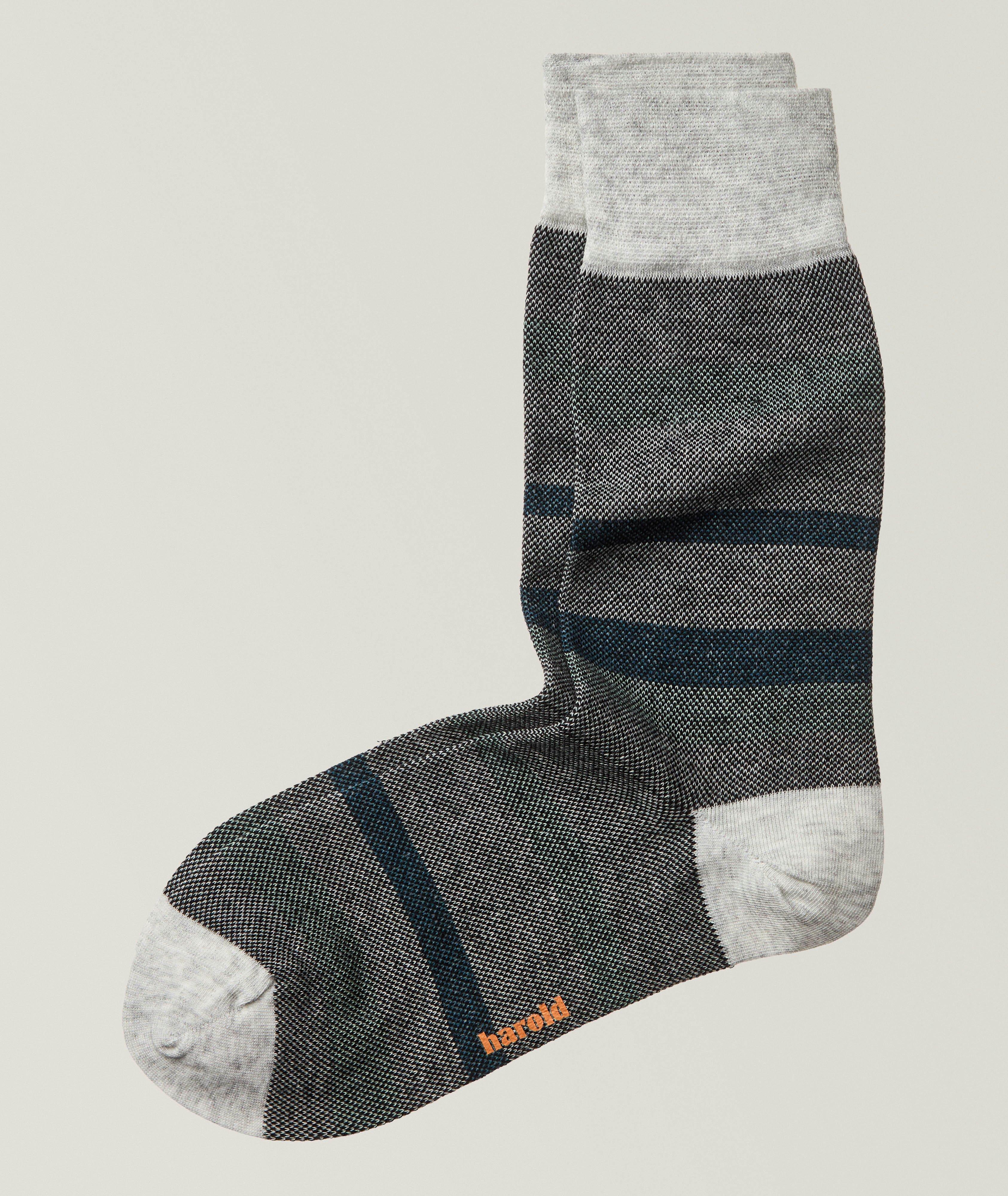 Harold Shadow Stripe Stretch-Cotton Socks