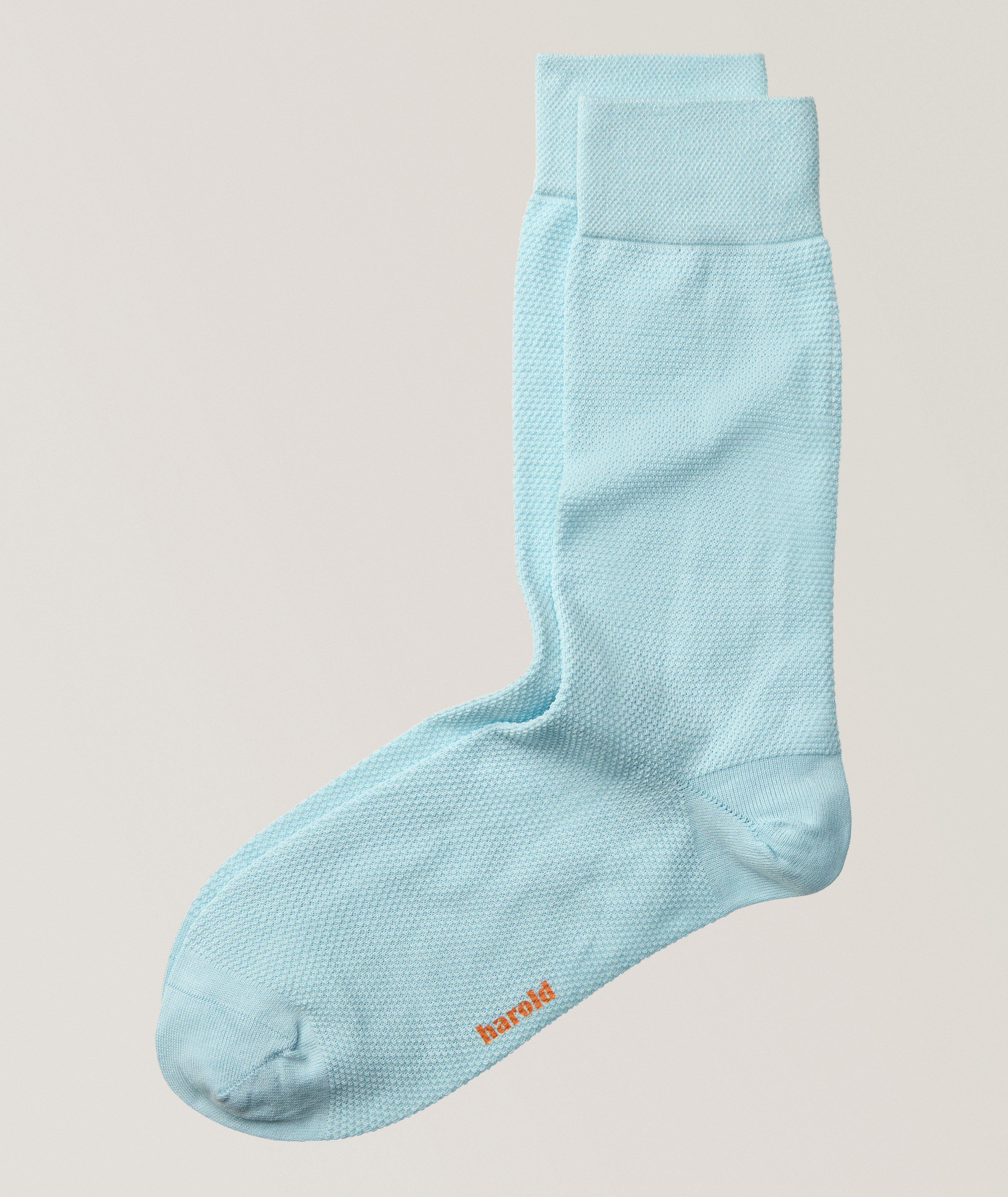Harold Moss Stitch Cotton-Blend Socks