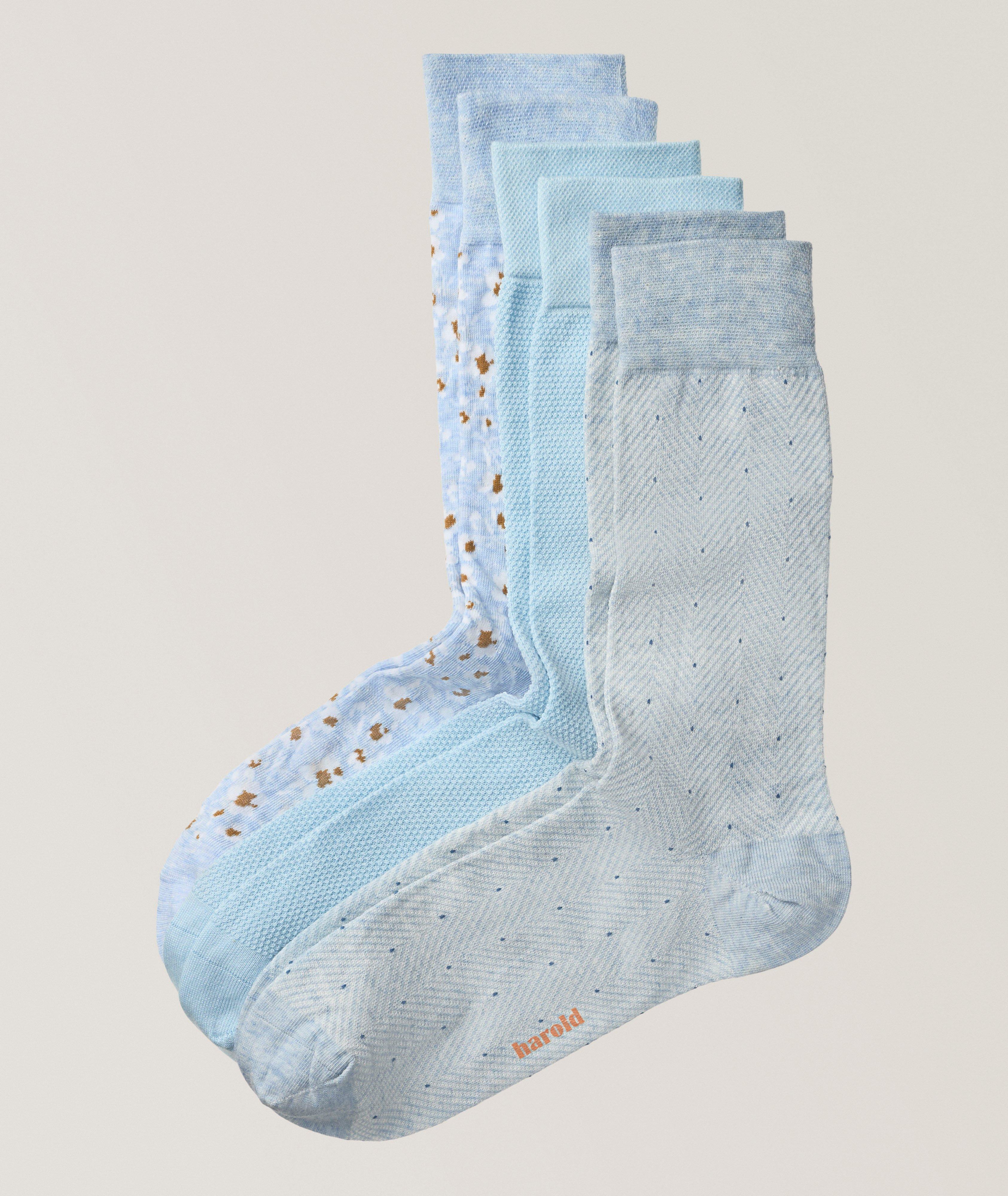 Harold Three-Pack Stretch-Cotton Socks 