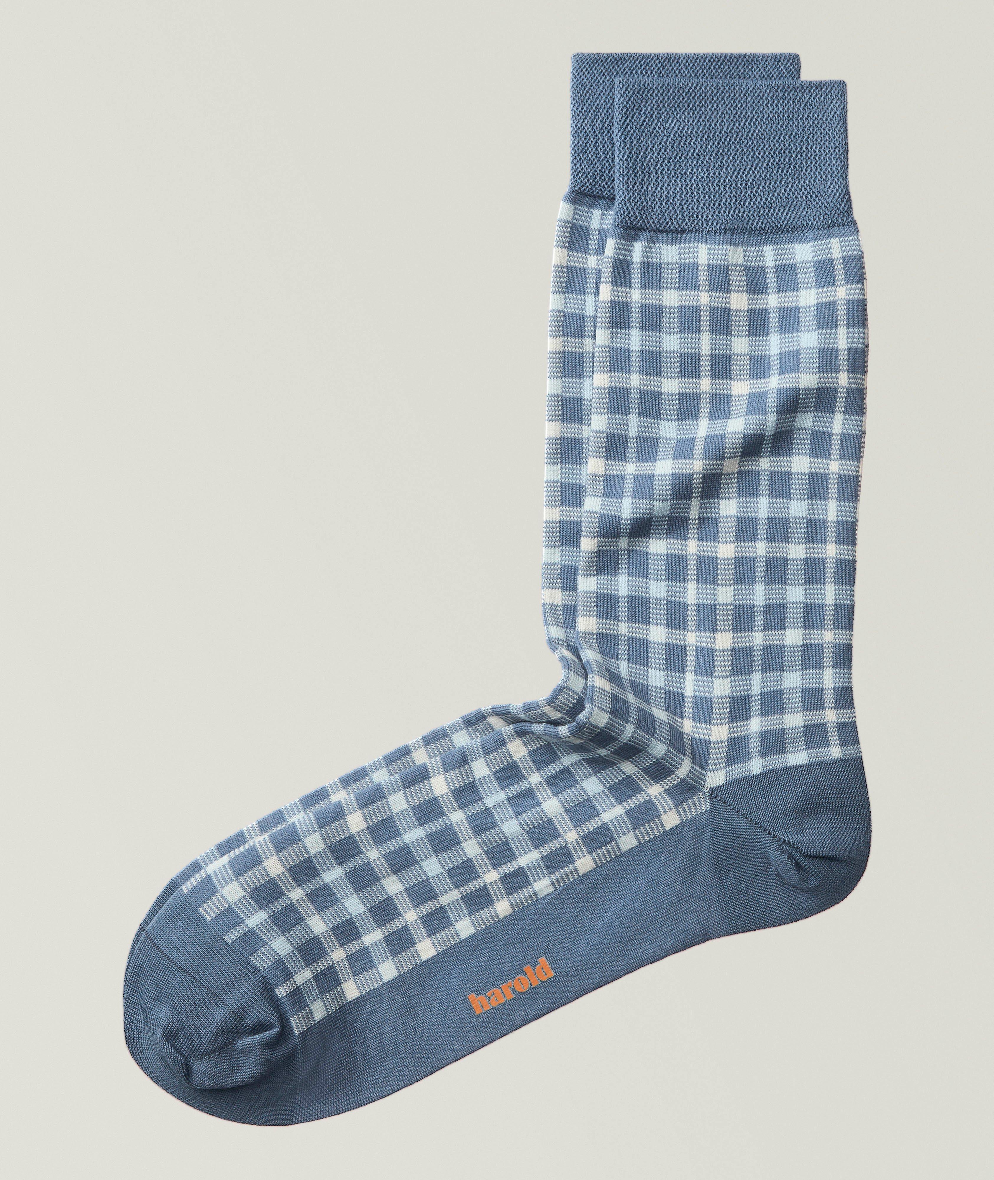 Plaid Stretch-Cotton Socks image 0