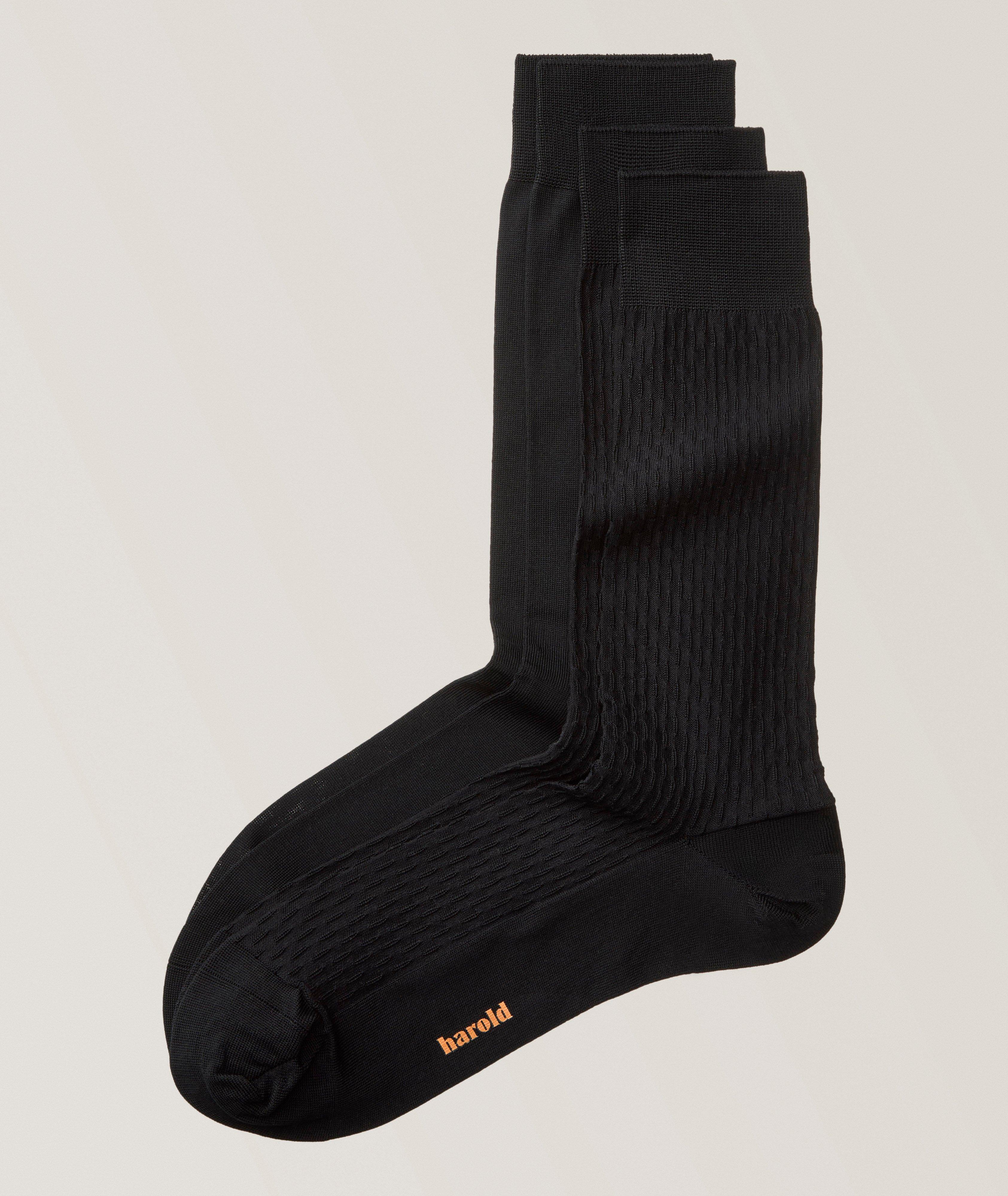 Harold Two-Pack Textured & Flat Knit Socks