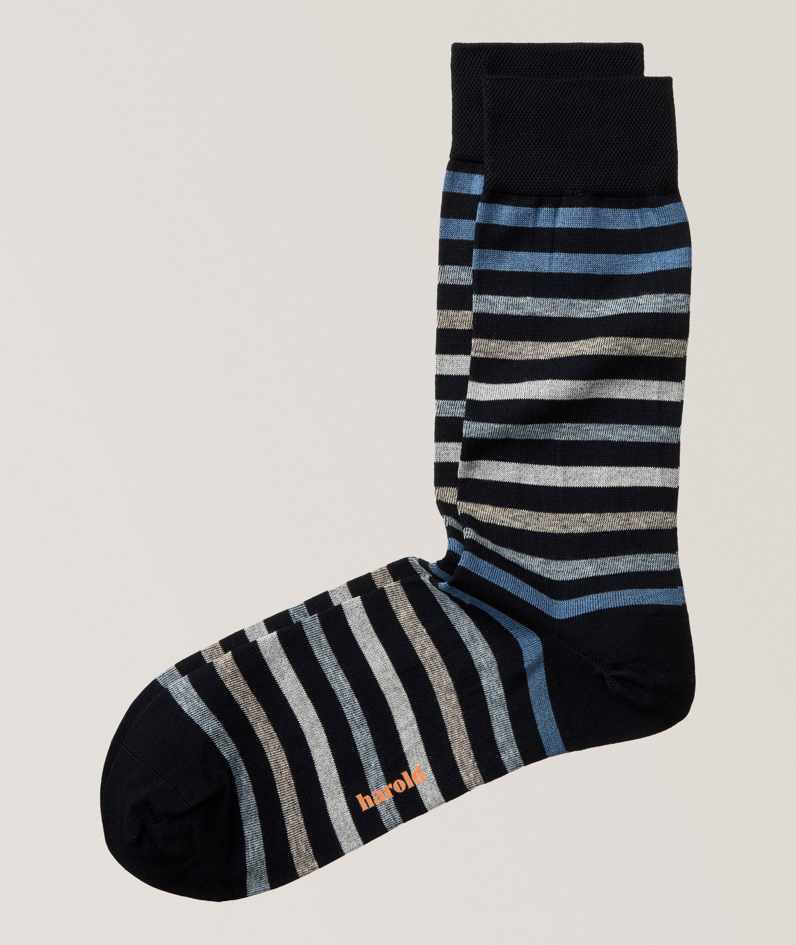Harold Multicolour Stripe Stretch-Cotton Socks