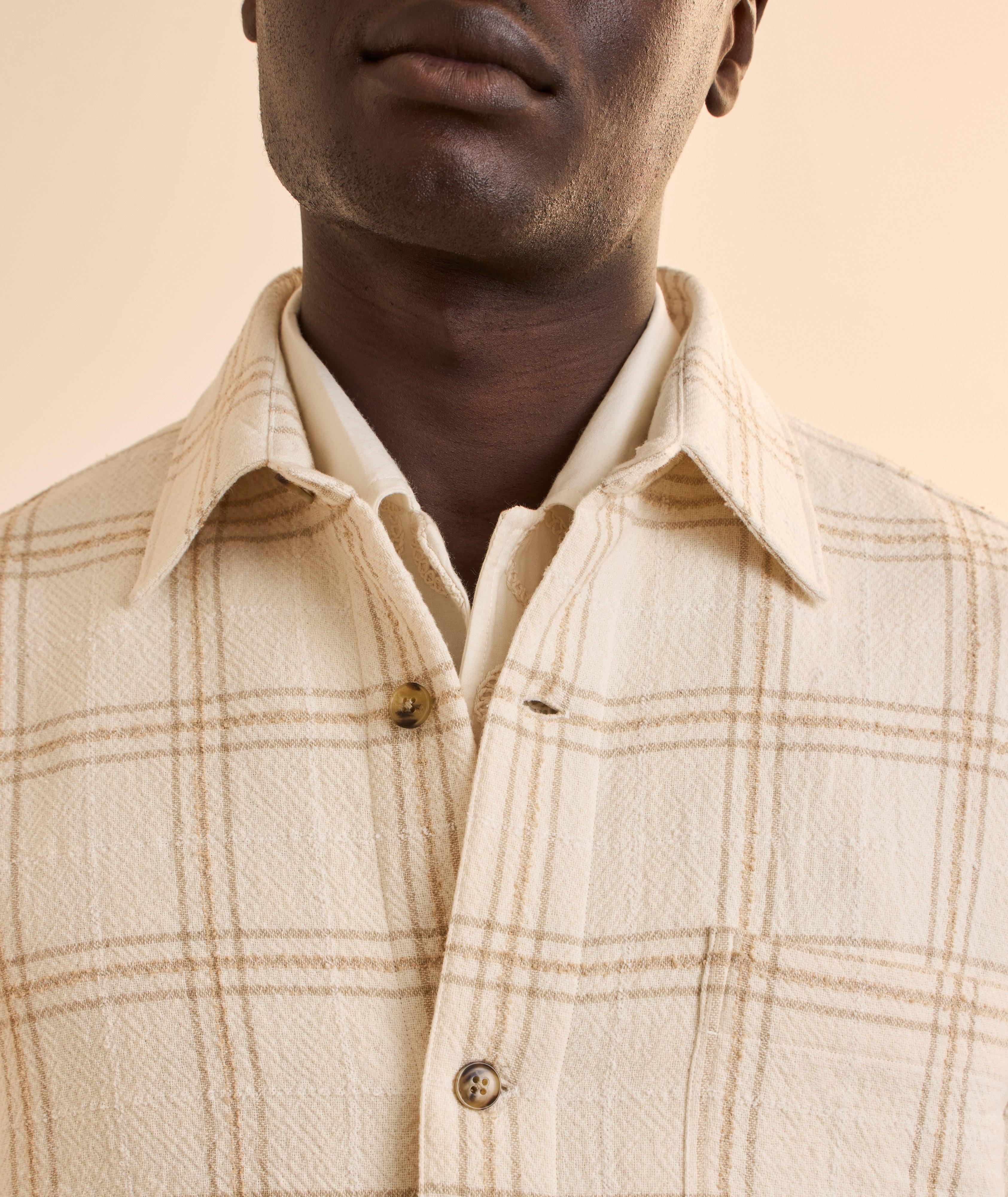 Checked Cotton-Blend Overshirt  image 3