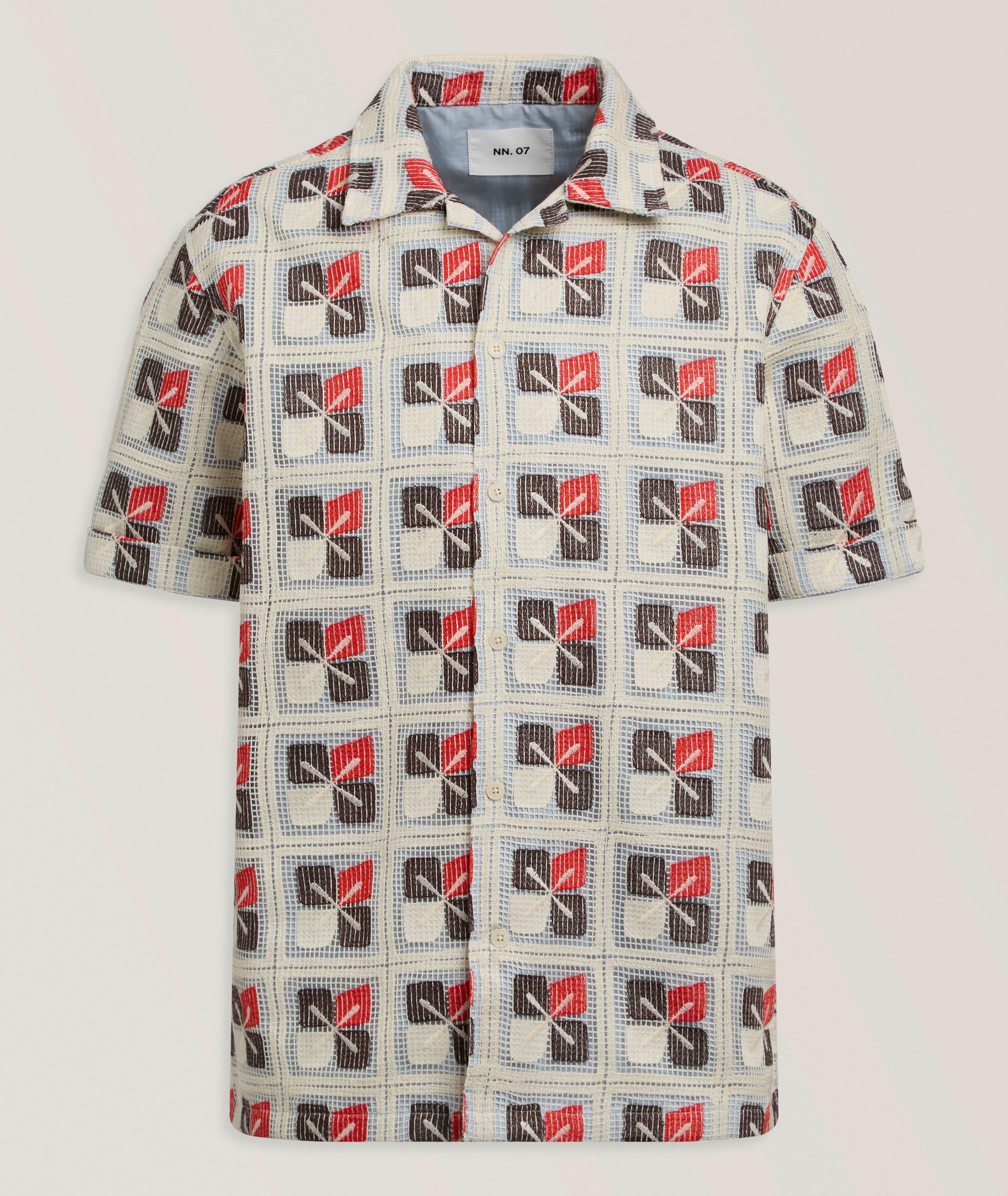NN07 Jacquard Geometric Shirt
