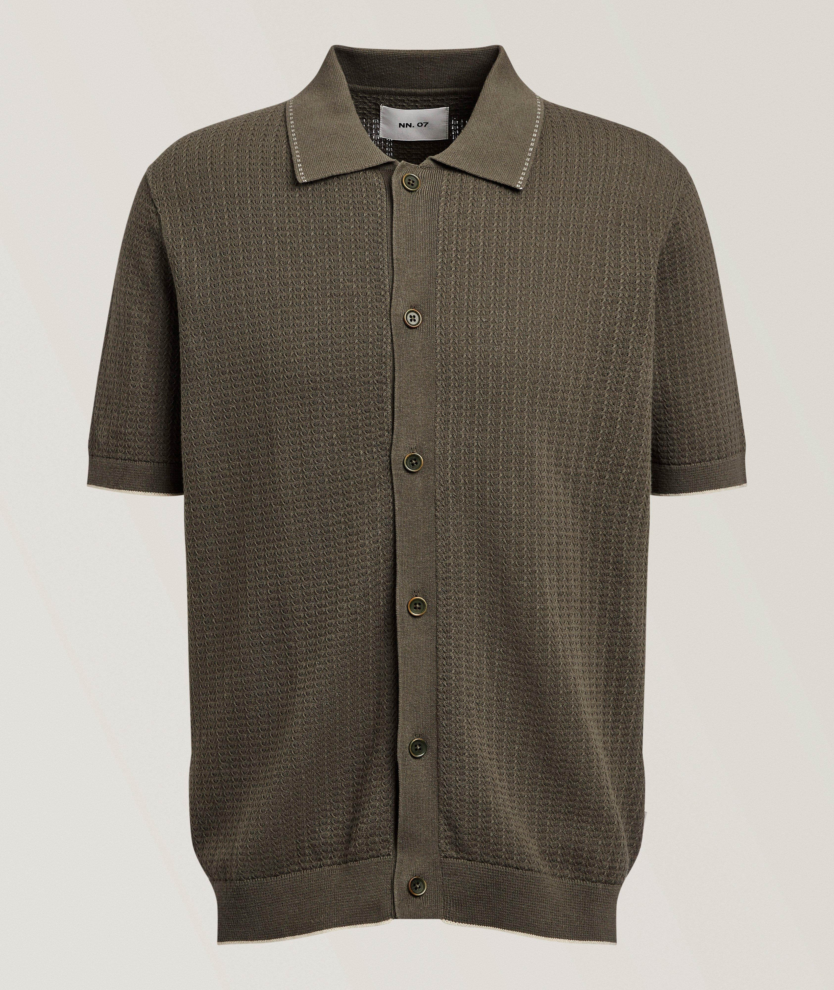 NN07 Nalo Herringbone Knitted Polo Shirt | Casual Shirts | Harry Rosen