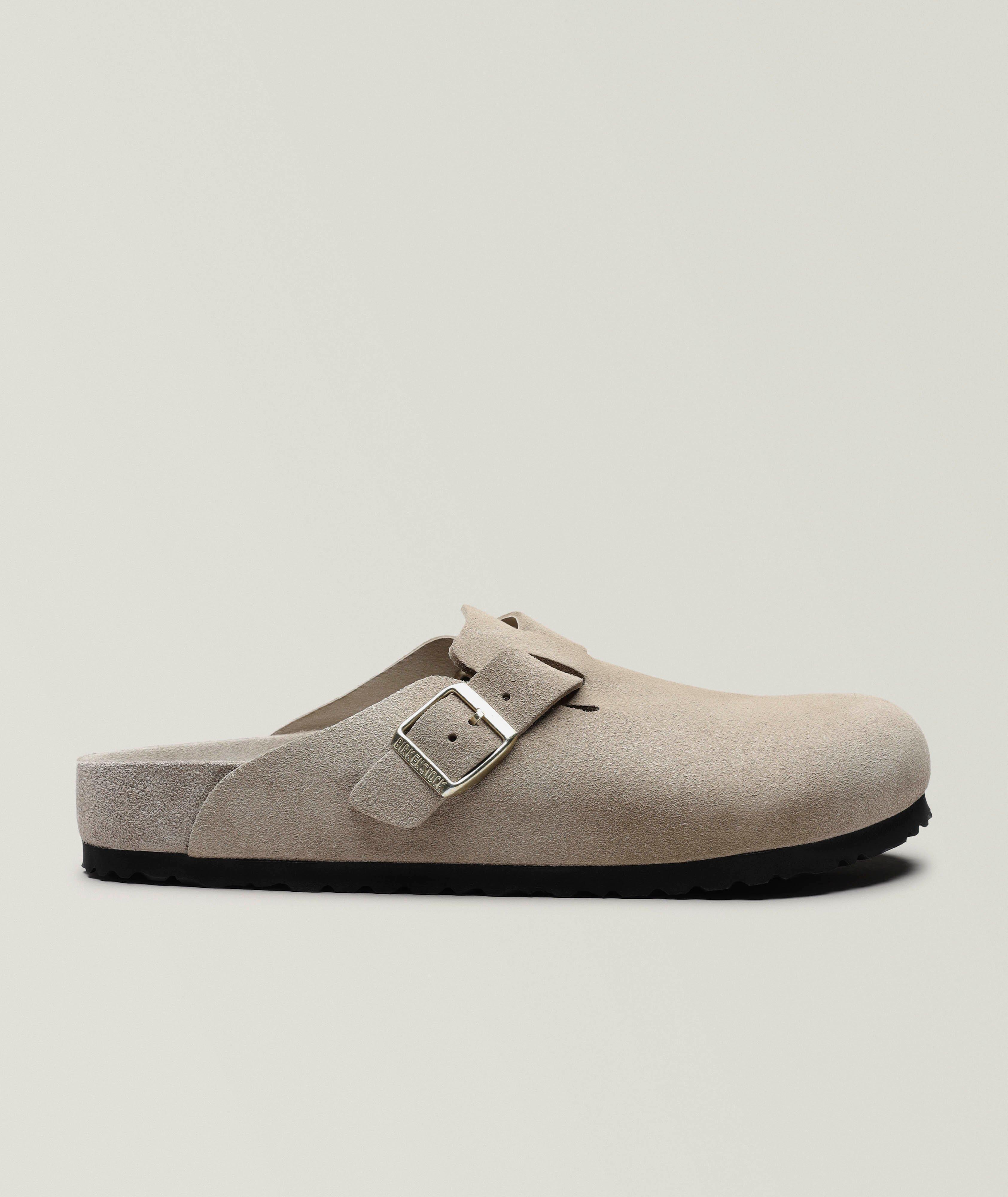 Birkenstock Mules semelle intérieure souple en daim cuir Boston 